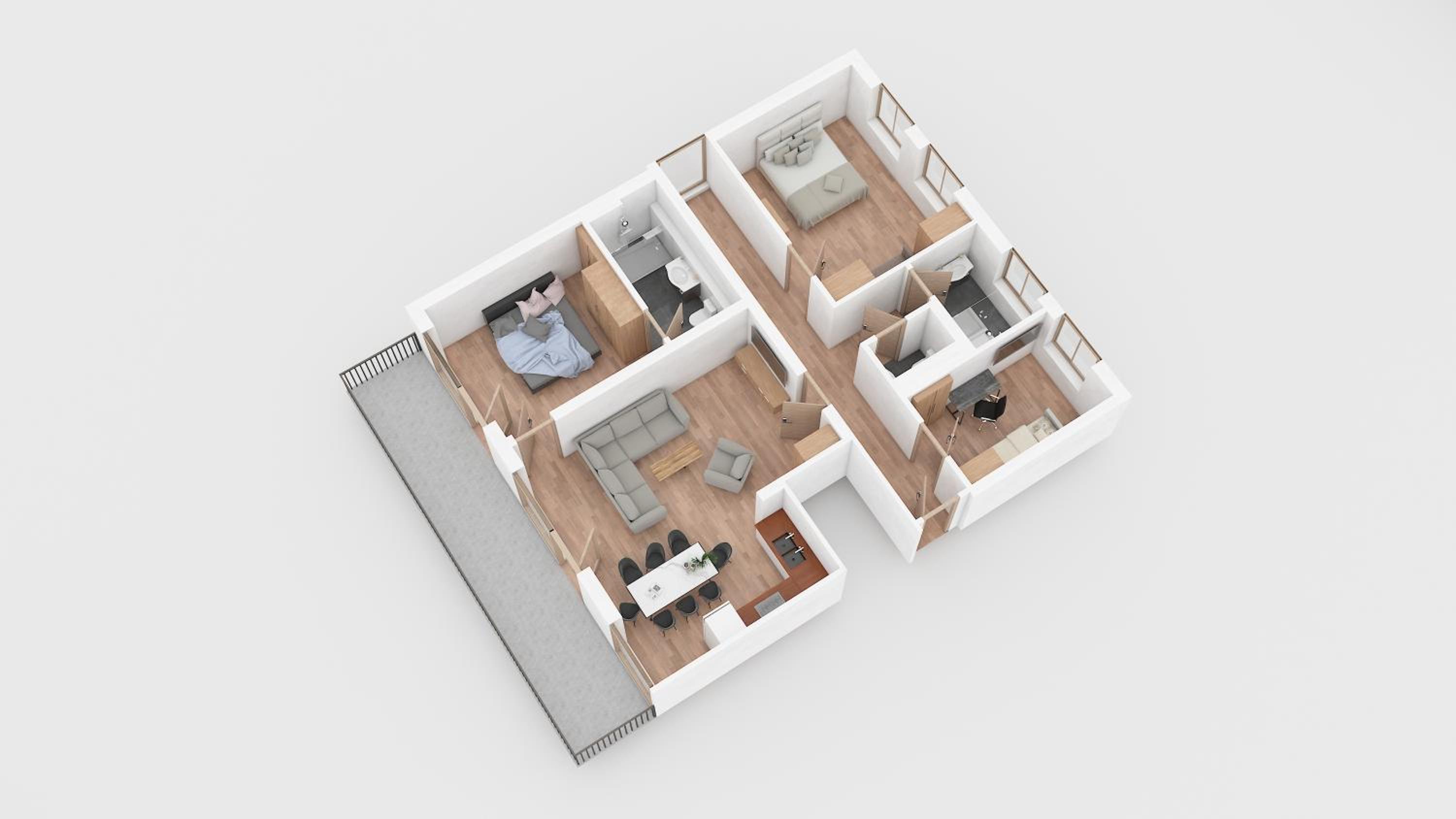 Three-Bedroom Apartment photo 2