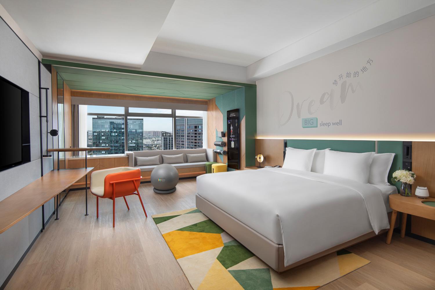 1 King Bed room Fitness Mirror