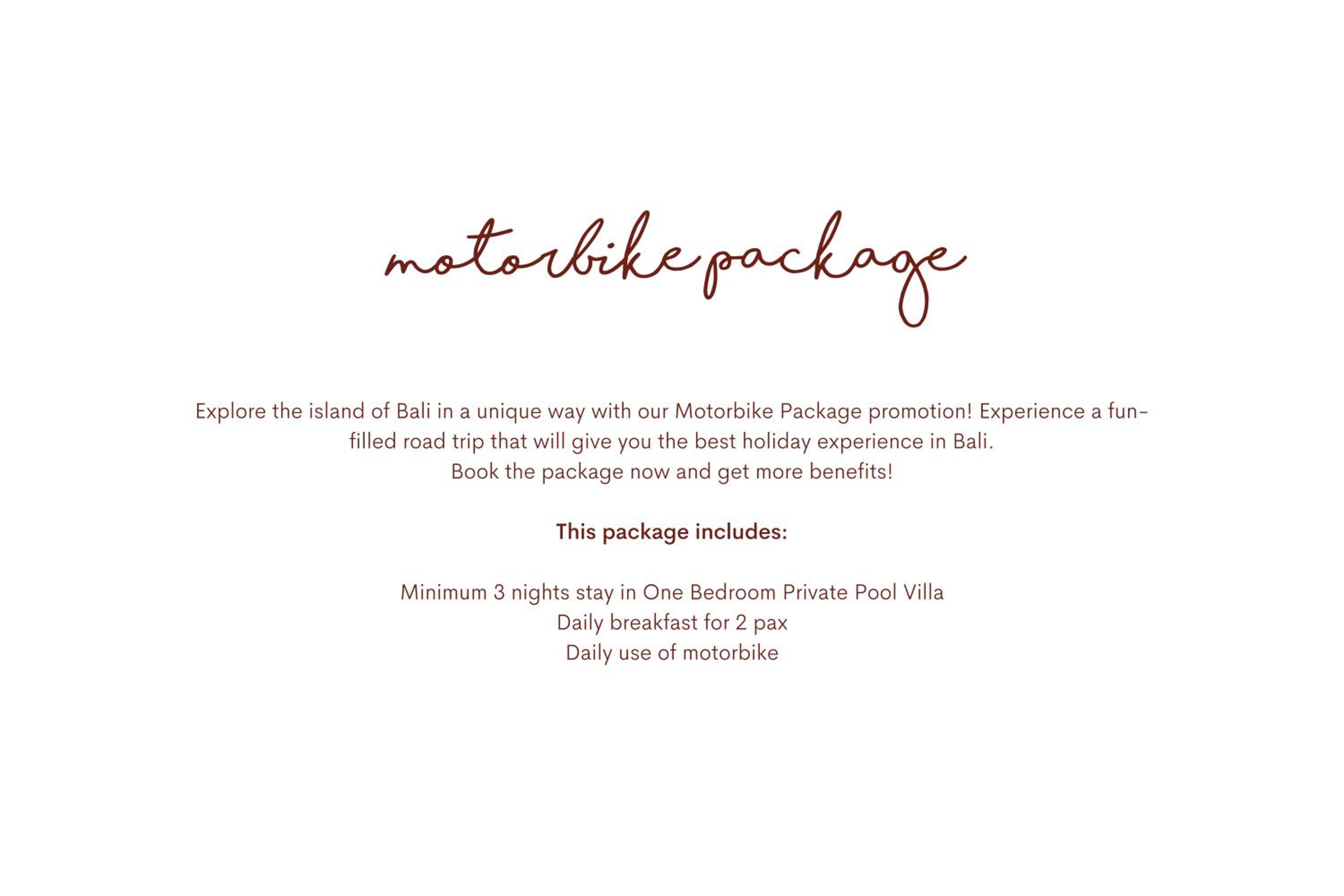 Motorbike Package at One Bedroom Villa with Private Pool photo 2