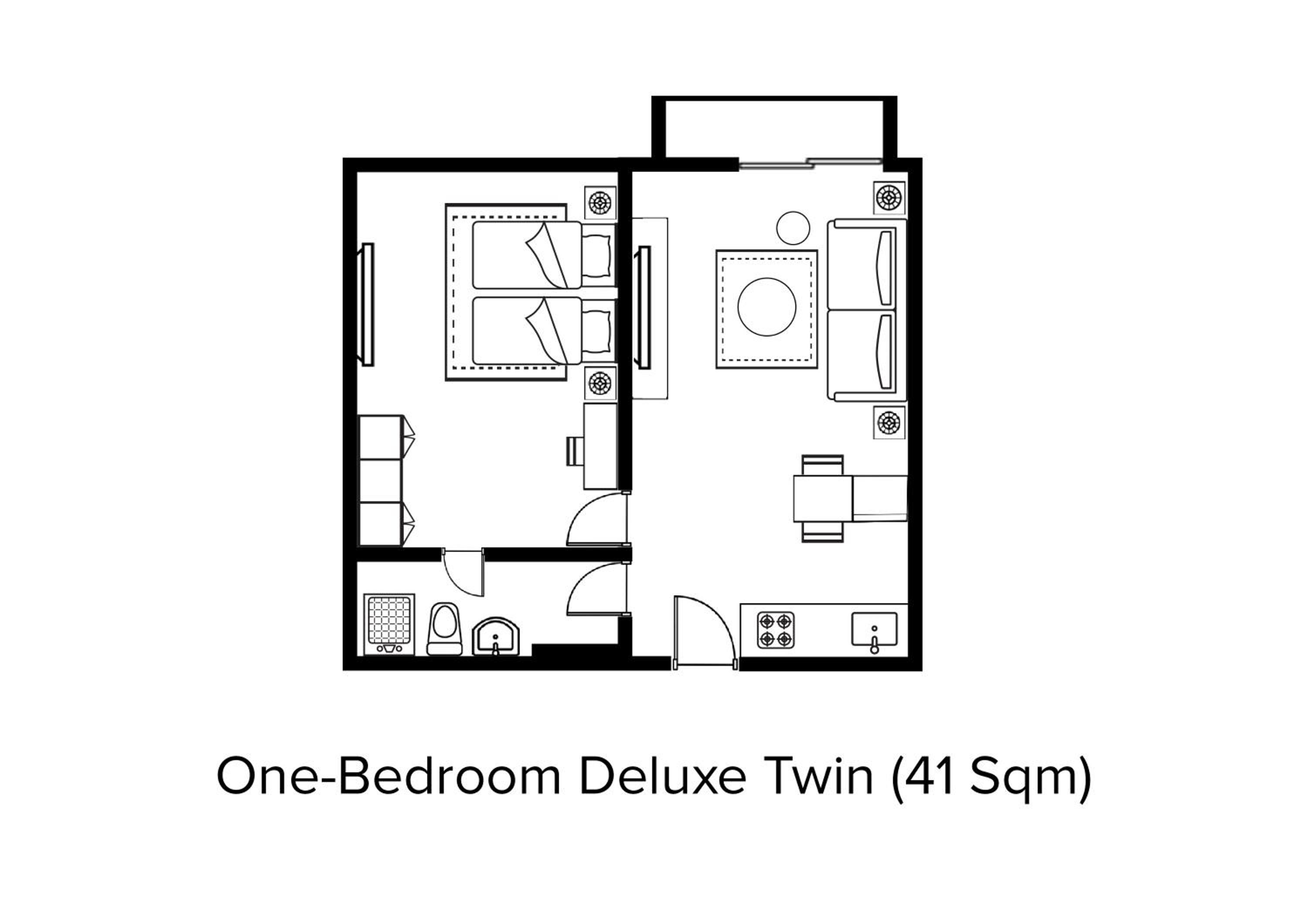 One-Bedroom Deluxe Twin - Photo 5