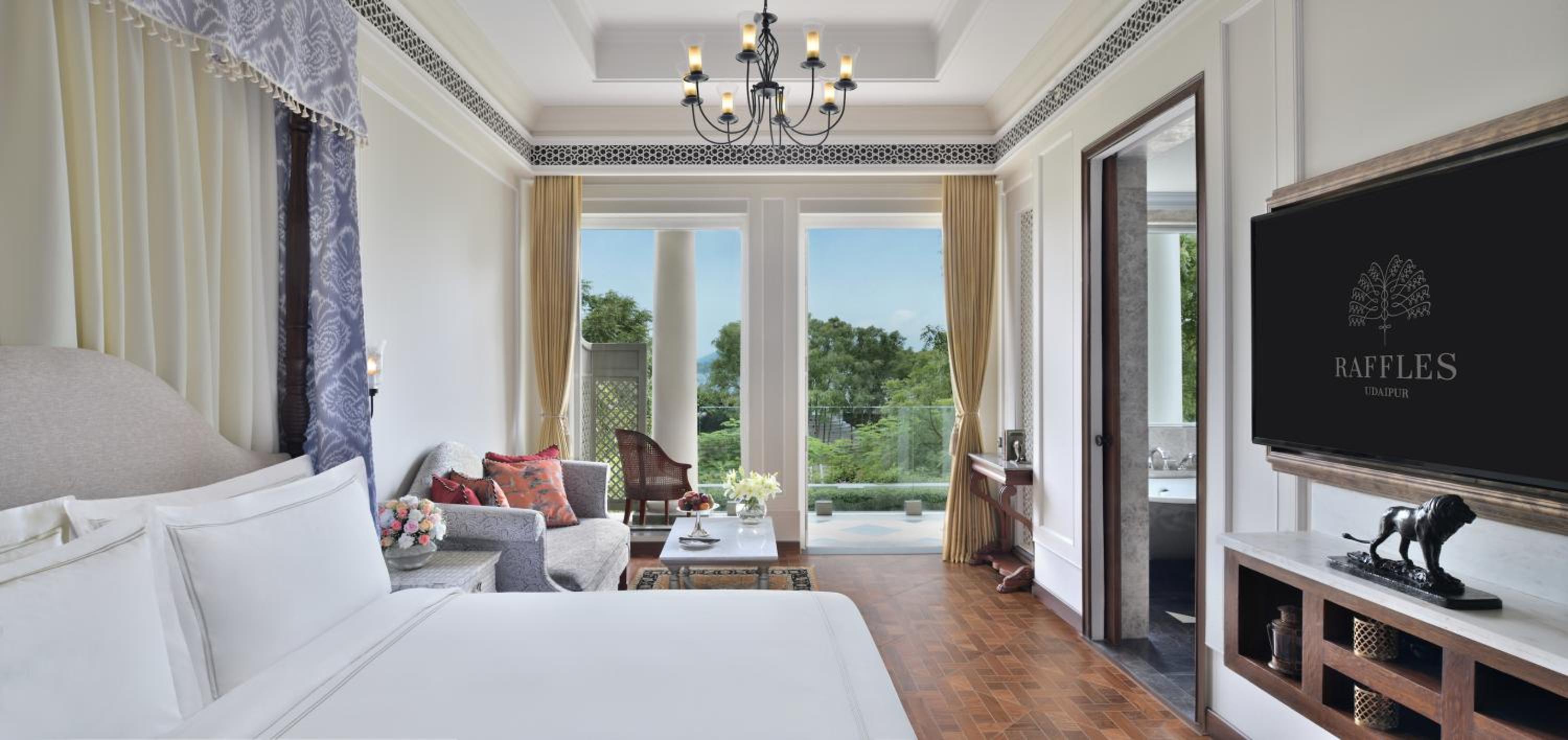 Flamingo Signature King Room with Garden View:15% off on F&B, Spa|soulful yoga| sacred Morning & Evening Aarti | nature-led and traditional experiences such as daily tea, curated walks, Bird Watching, Prana Garden, Folk Dance, Pottery, Mehendi & Astrology