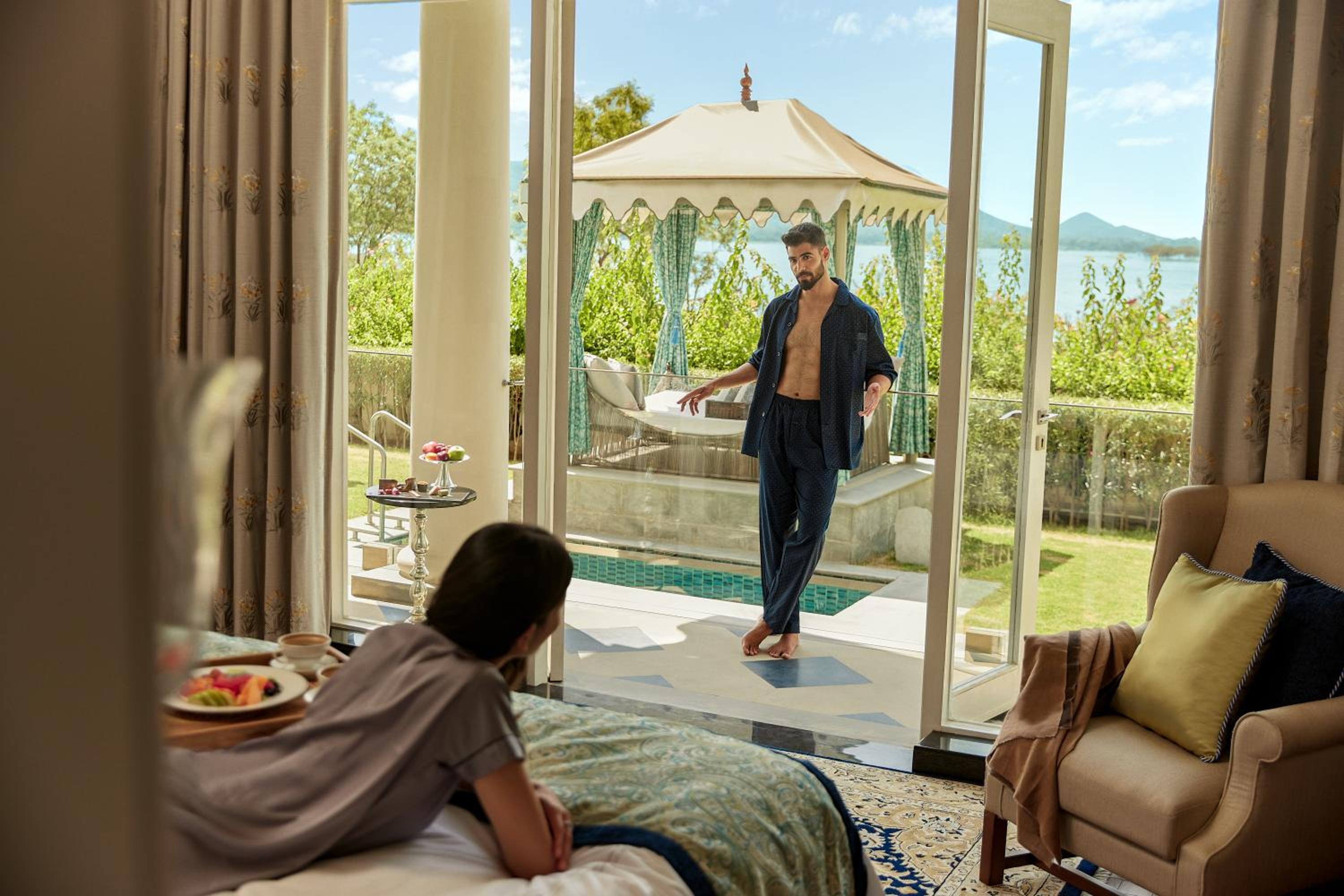 Raffles Oasis Suite: Bottle of wine| Complimentary Airport Pickup and Drop| 15% off on F&B, Spa| Chef special arrival amenities| yoga, sacred Morning & Evening Aarti| Daily Tea, curated walk, bird watching, folk dance,Pottery,Mehendi, Astrology