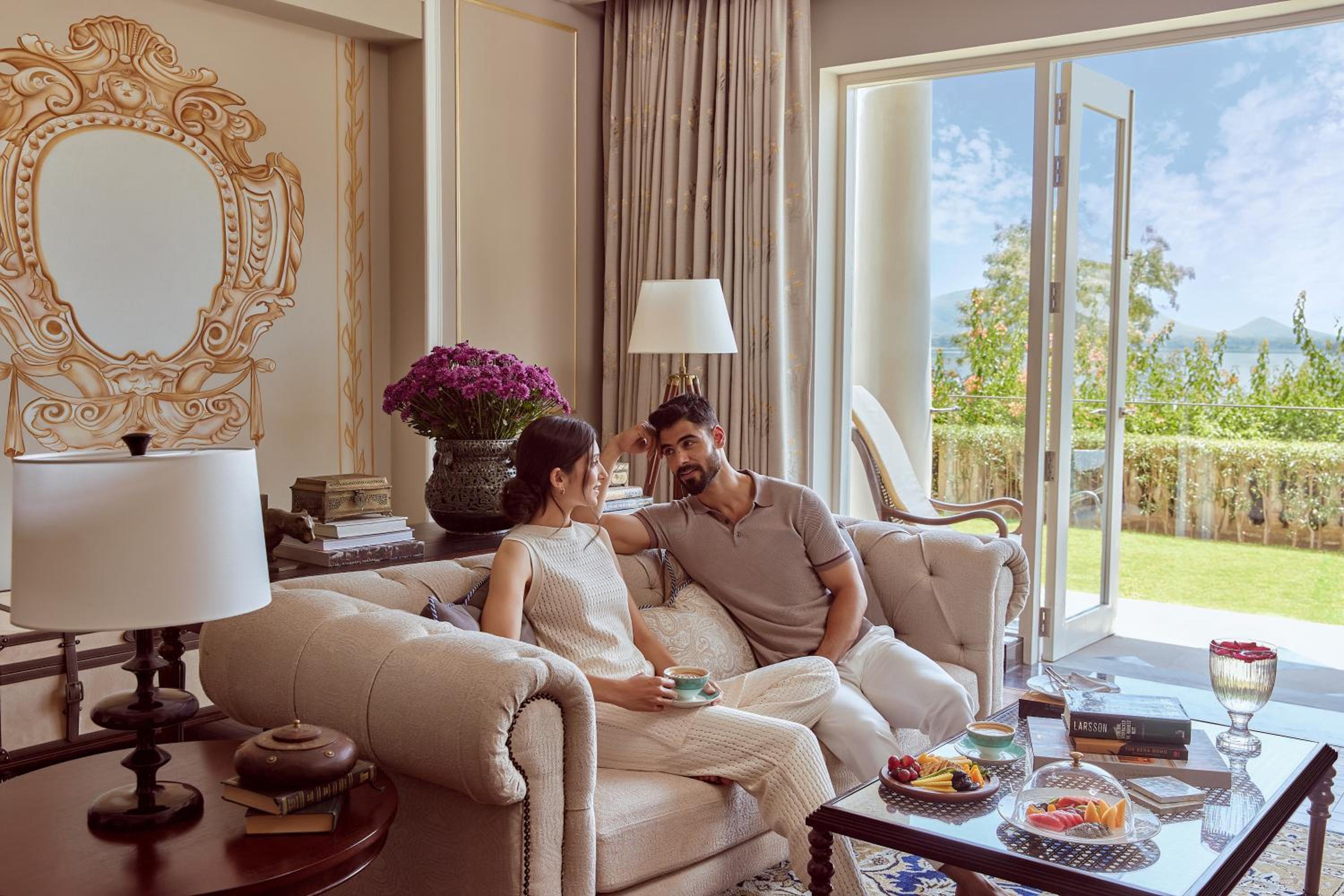 Raffles Manor Suite:Bottle of wine| Complimentary Airport Pickup and Drop| 15% off on F&B, Spa| Chef special arrival amenities| yoga , sacred Morning & Evening Aarti| Daily tea, curated walk, bird watching, folk dance,Pottery,Mehendi, Astrology