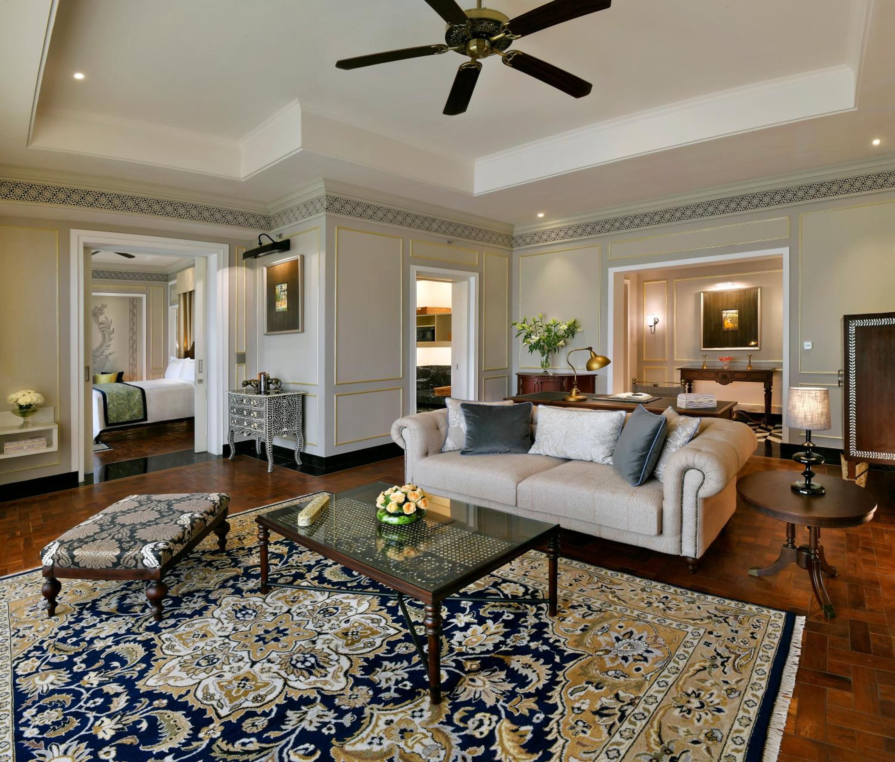 Raffles Manor Suite:Bottle of wine| Complimentary Airport Pickup and Drop| 20% off on Spa| Chef special arrival amenities| yoga , sacred Morning & Evening Aarti| Daily tea, curated walk, bird watching, folk dance,Pottery,Mehendi, Astrology