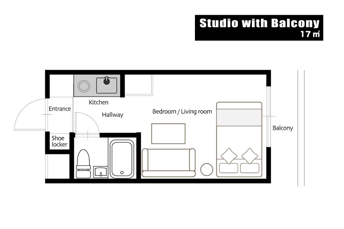 Studio with Balcony