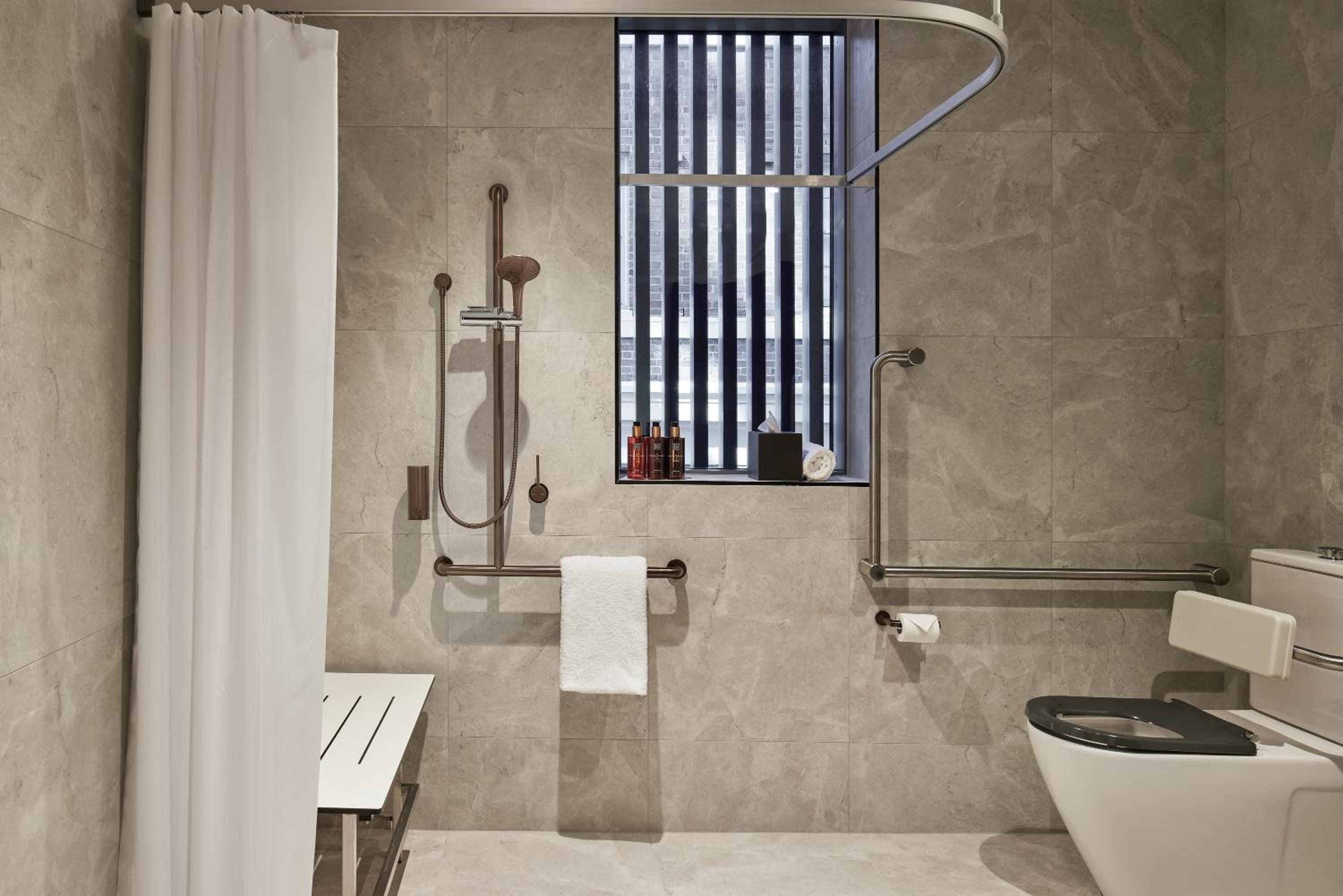 Queen Room with Mobility Accessible Roll-In Shower