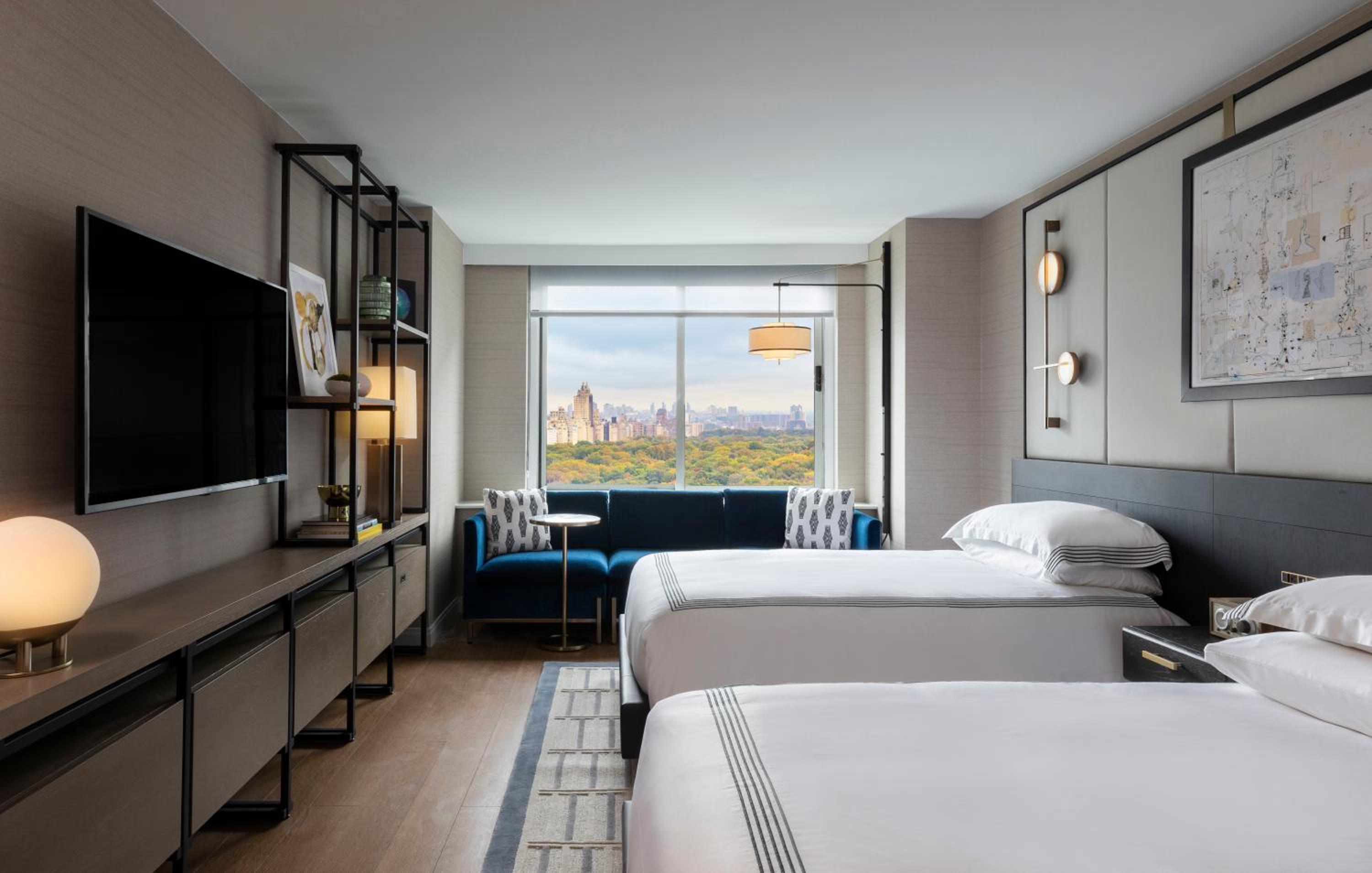 Double Room with Two Double Beds and Park View - High Floor
