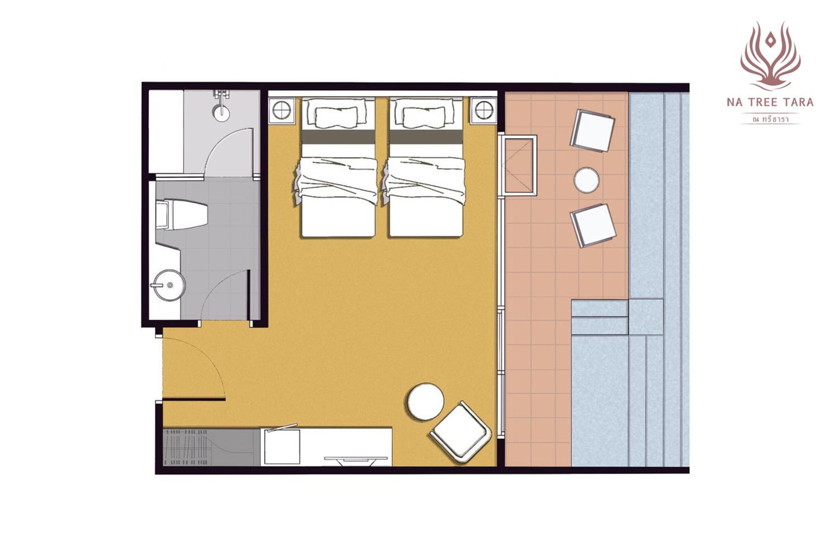 Deluxe Twin Room with Pool Access - Photo 4