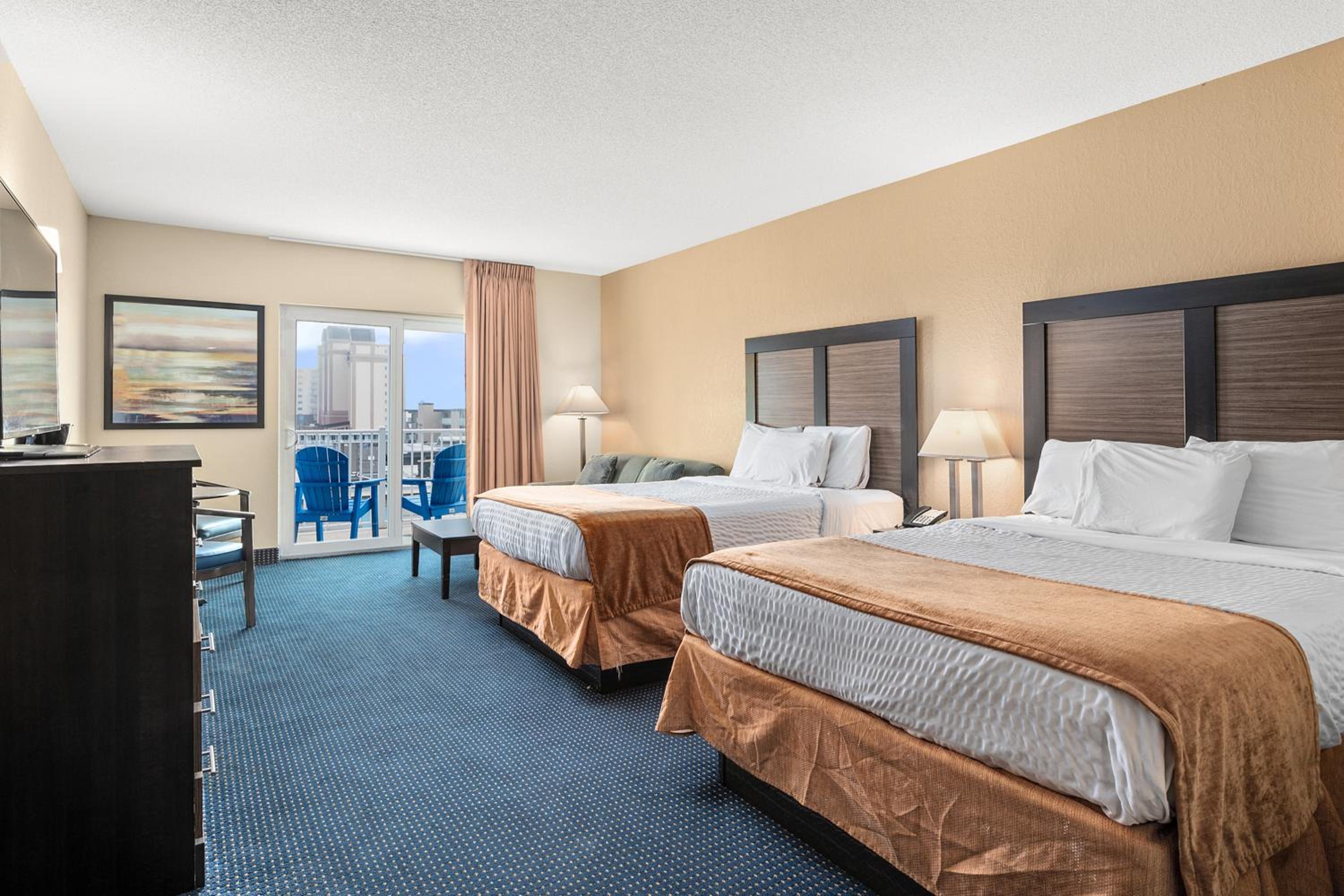 Queen Room with Two Queen Beds and Sofa - Partial Ocean View-No Pets Allowed