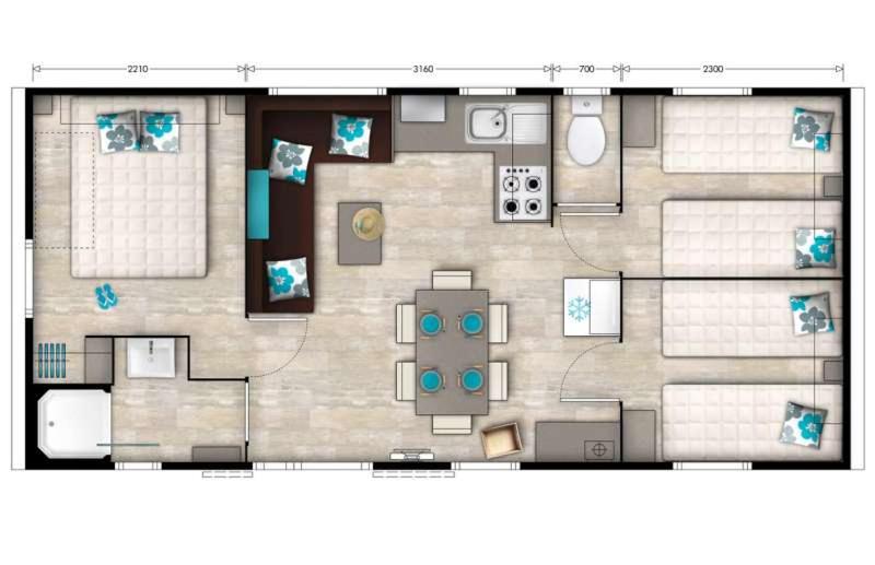 Mobile Home Confort 3 Bedrooms 6 people photo 3
