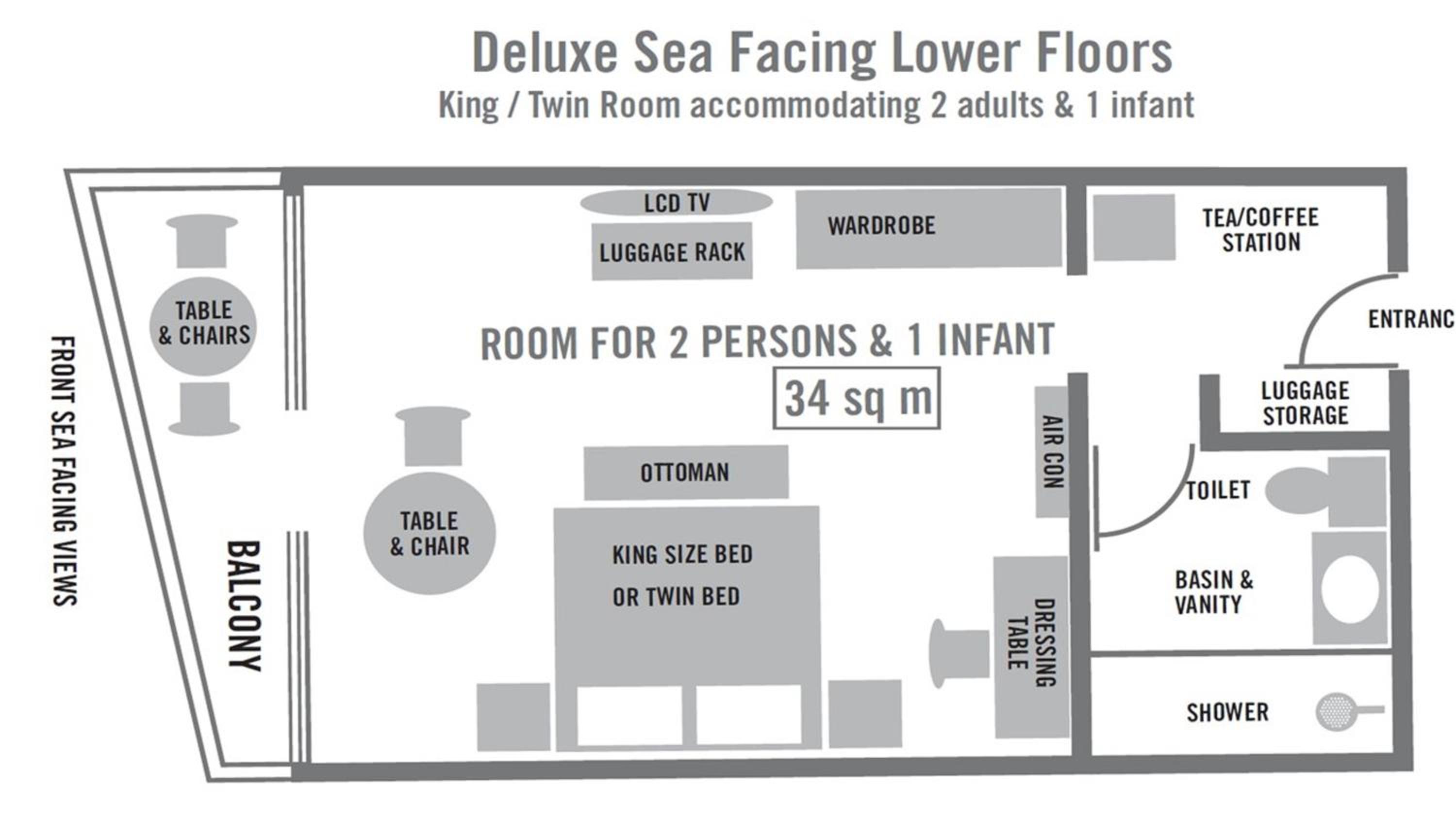 Deluxe Twin or King Room – Front Sea Facing