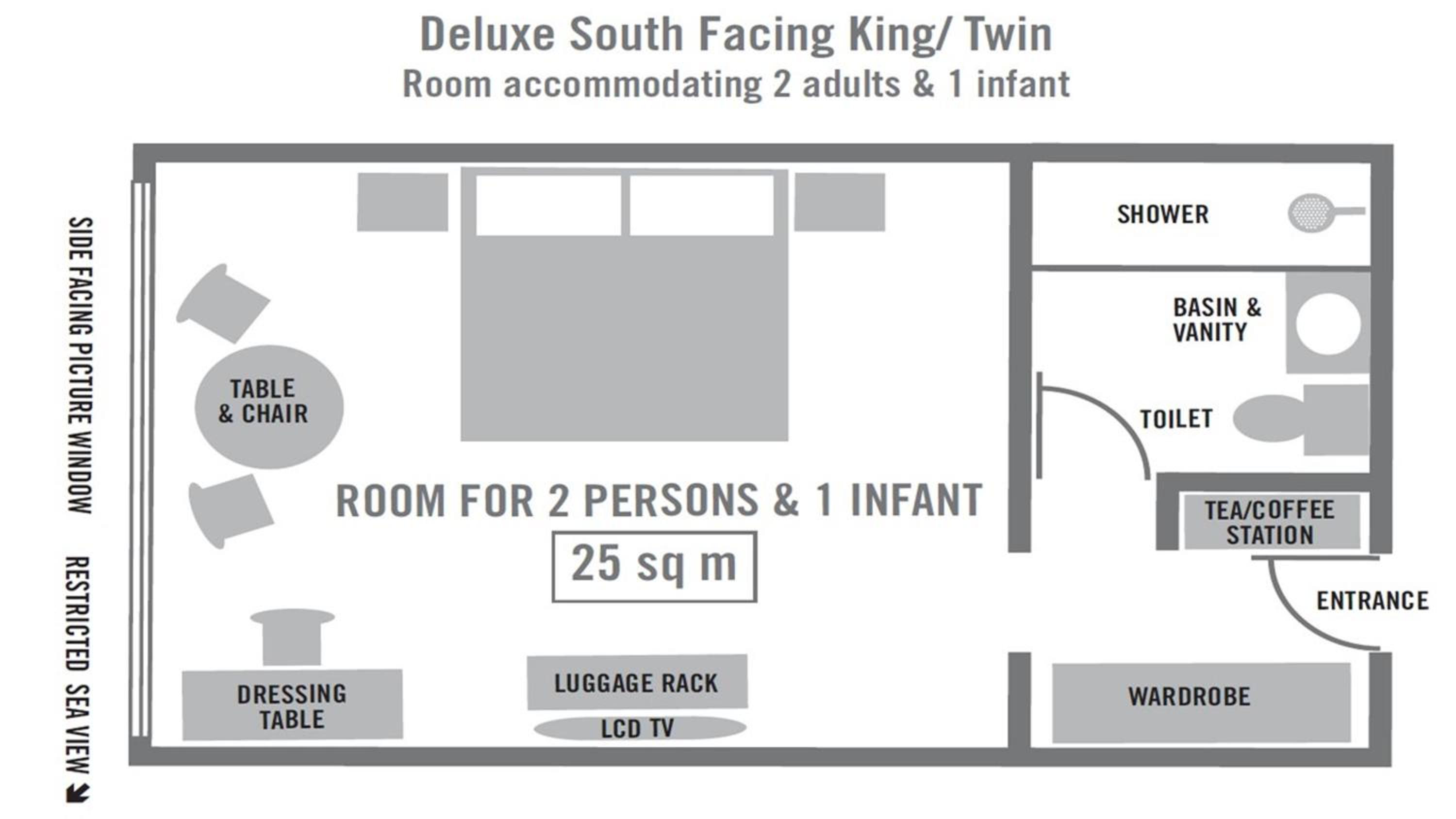 Deluxe King or Twin Room - South Facing