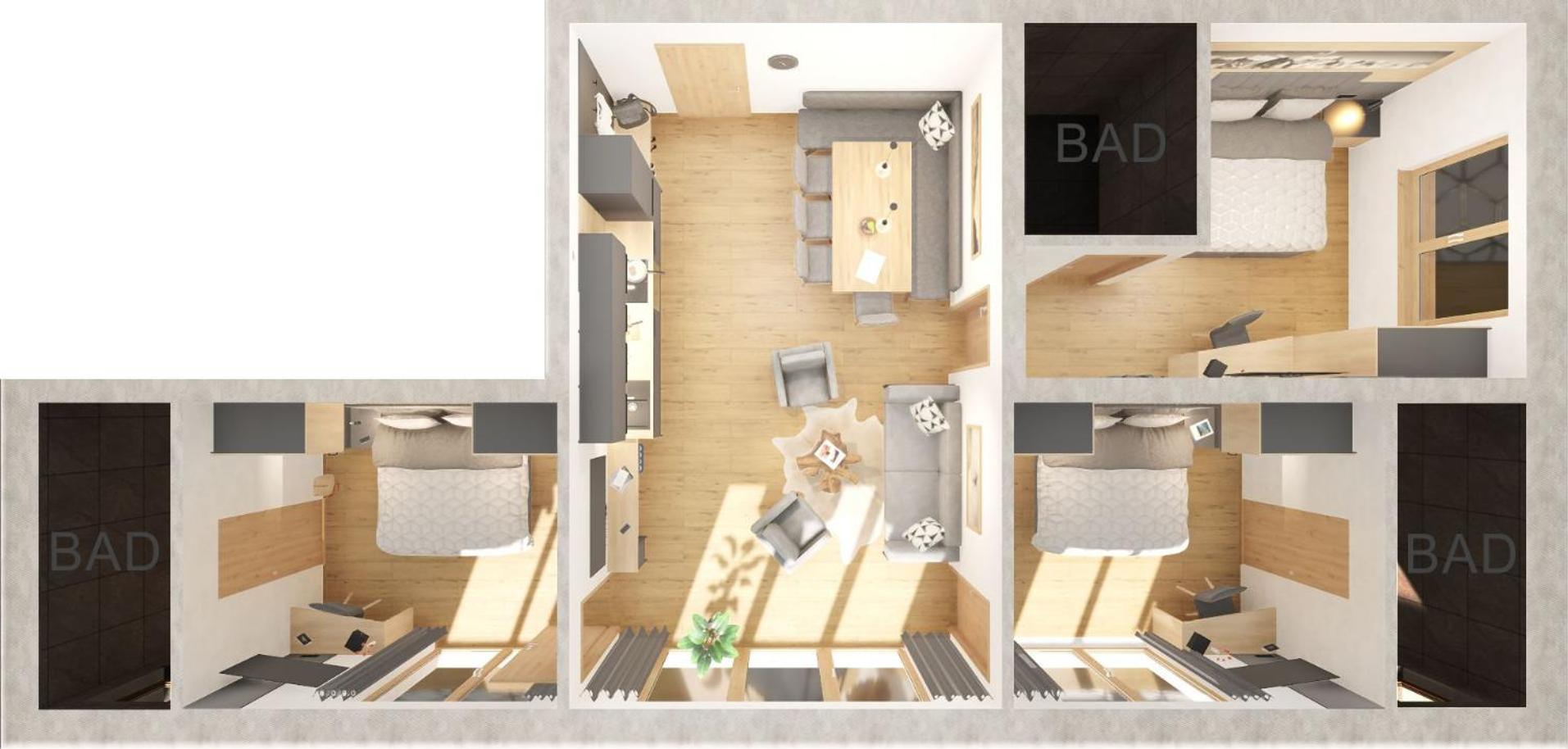 Three-Bedroom Apartment with View