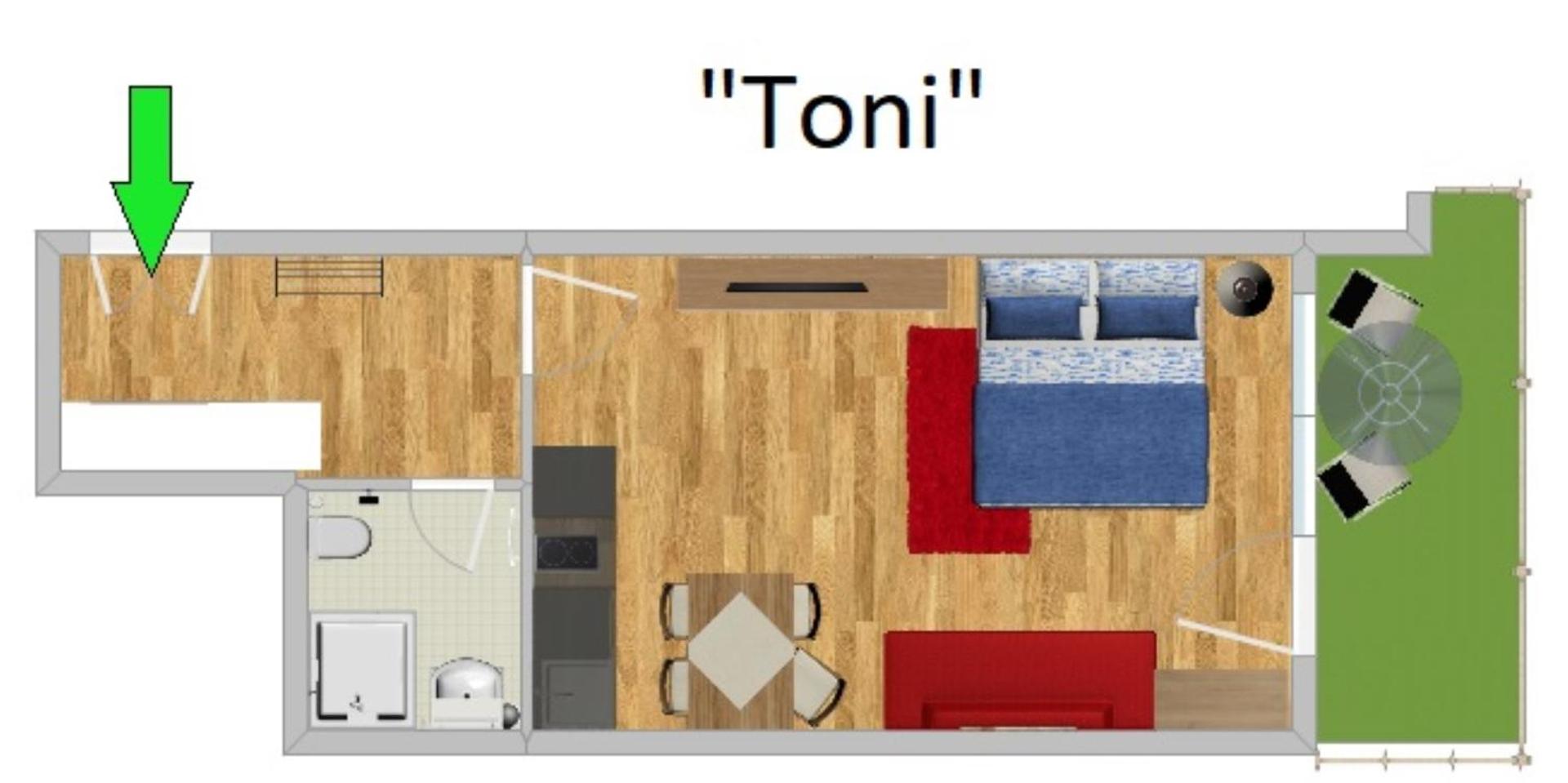 1-Room Apartment with Balcony and Mountain View photo 2
