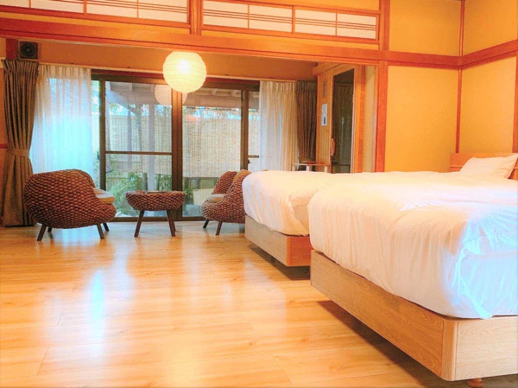 Japanese Western Room with Private Open-Air Bath + Private Cypress Bath + Sauna(No,106)