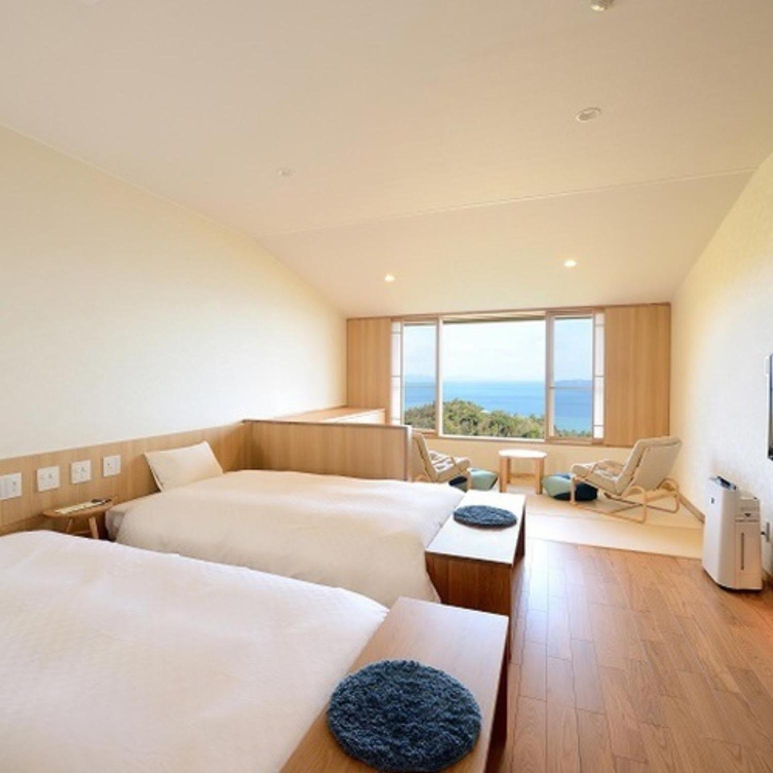 Twin Room with Tatami Area and Shared Bathroom - Ocean View - Non-Smoking