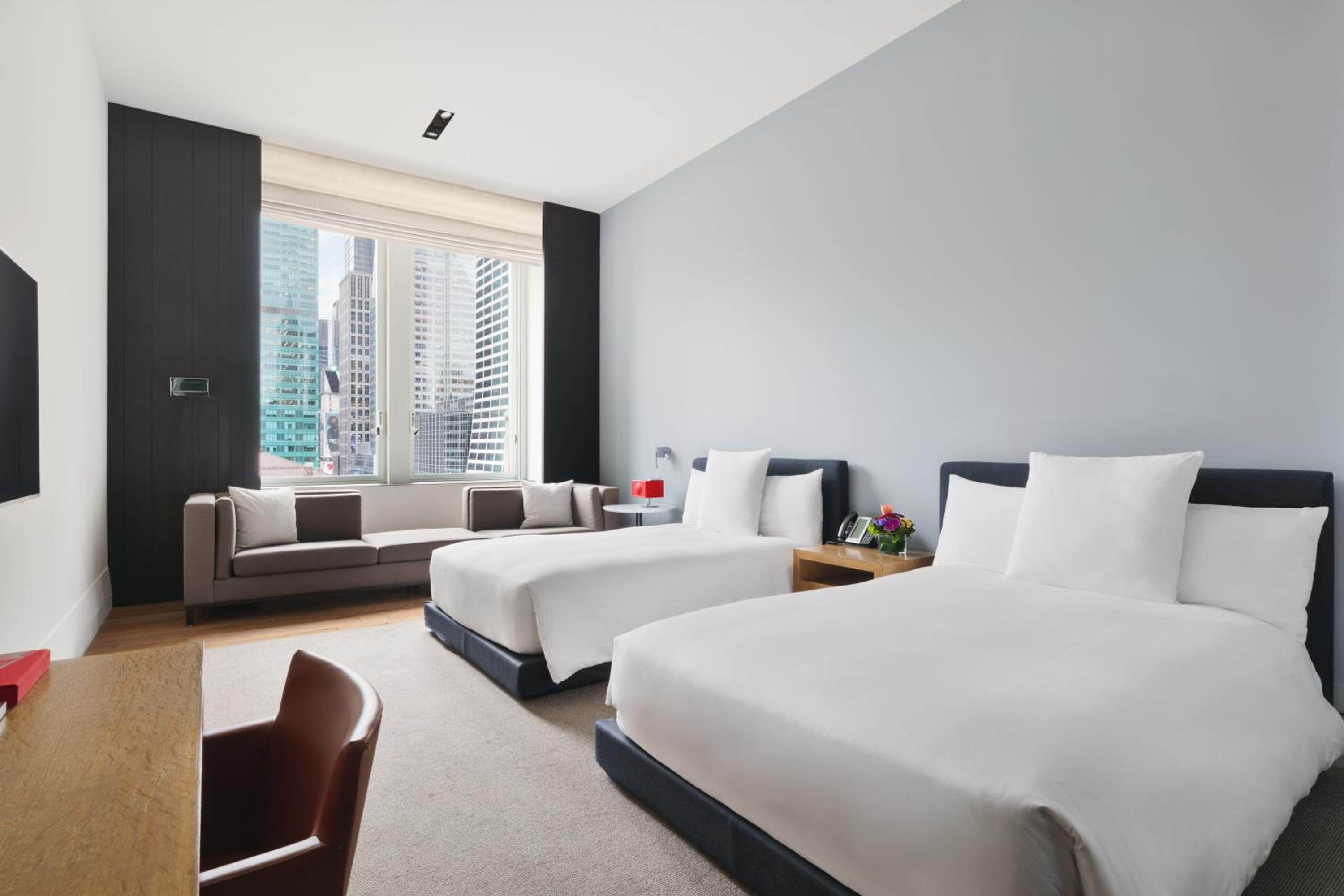 Deluxe Double Room with Two Double Beds and City View