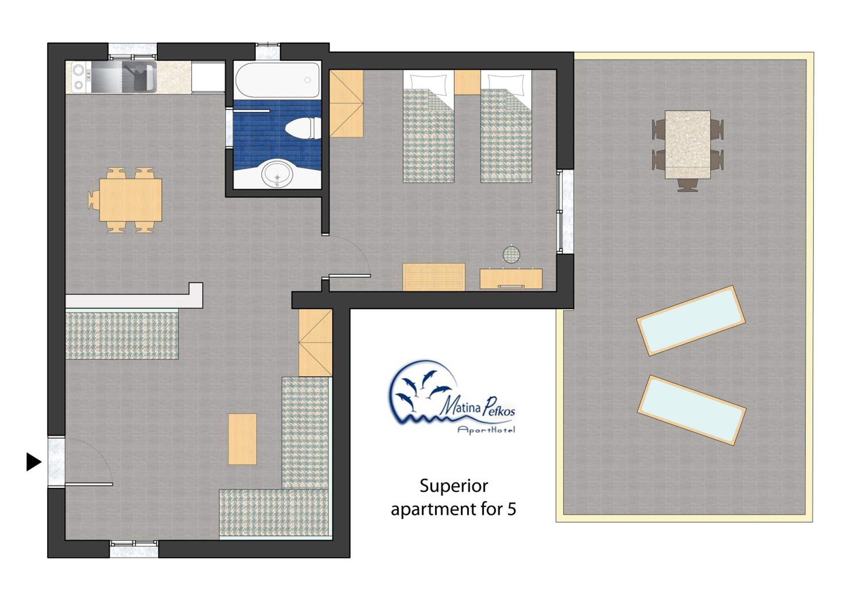 Superior One-Bedroom Apartment (5 Adults) thumbnail 5
