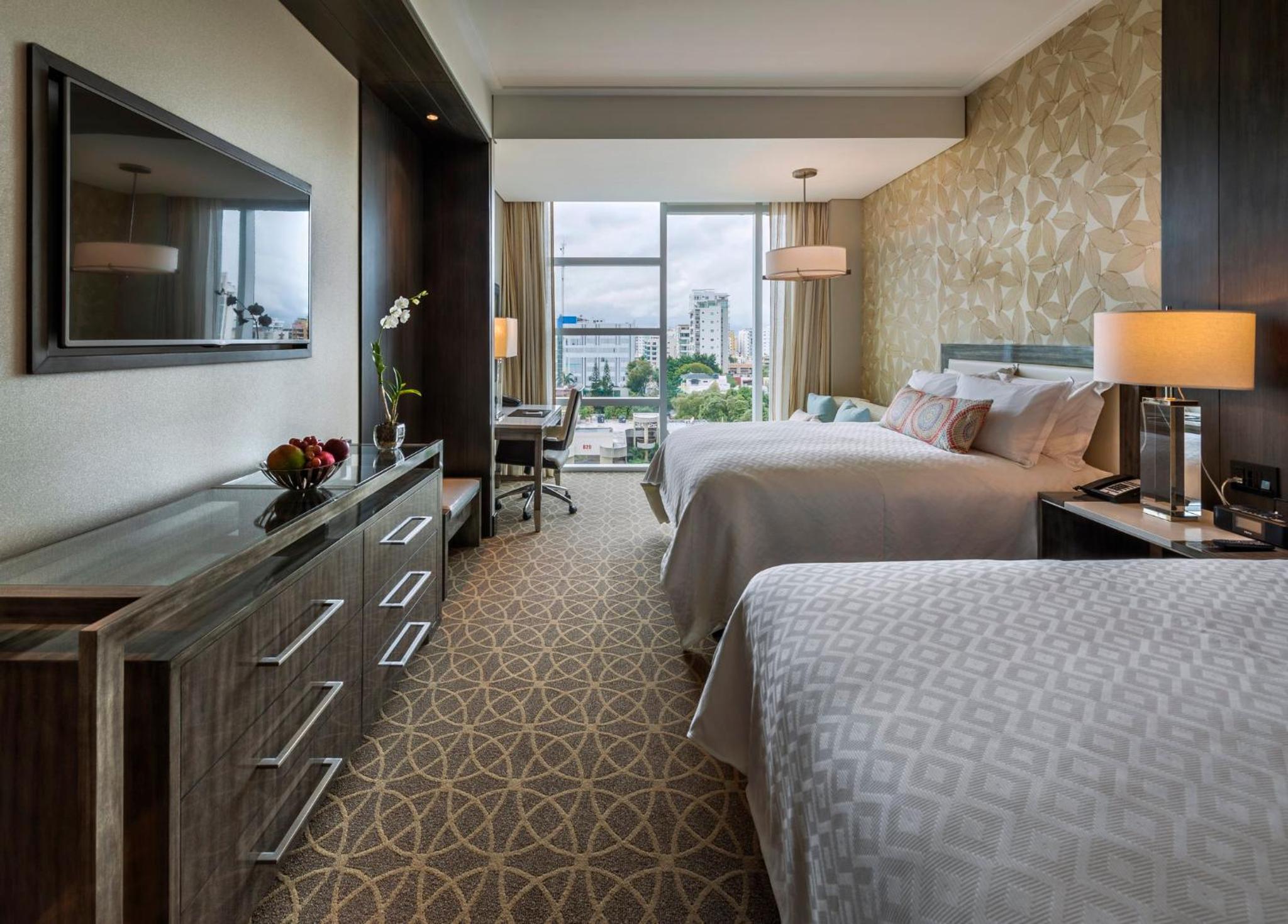 Classic Double Room with Two Double Beds and Pool View