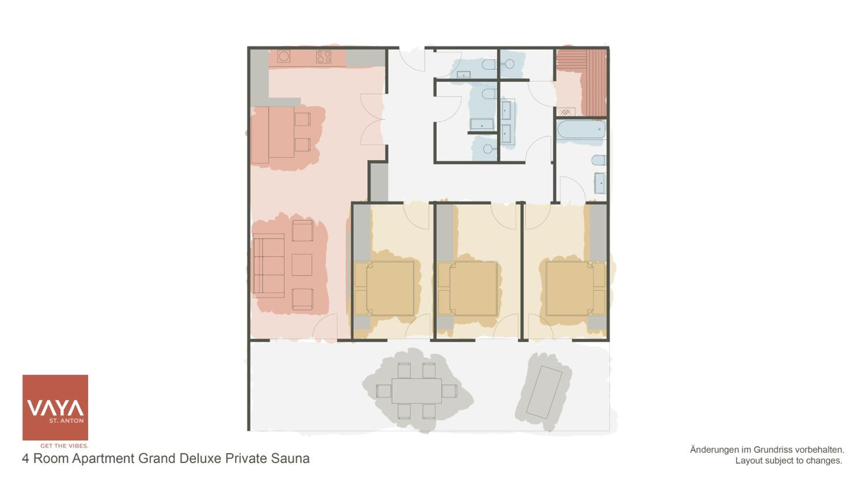 Four room apartment deluxe with private sauna
