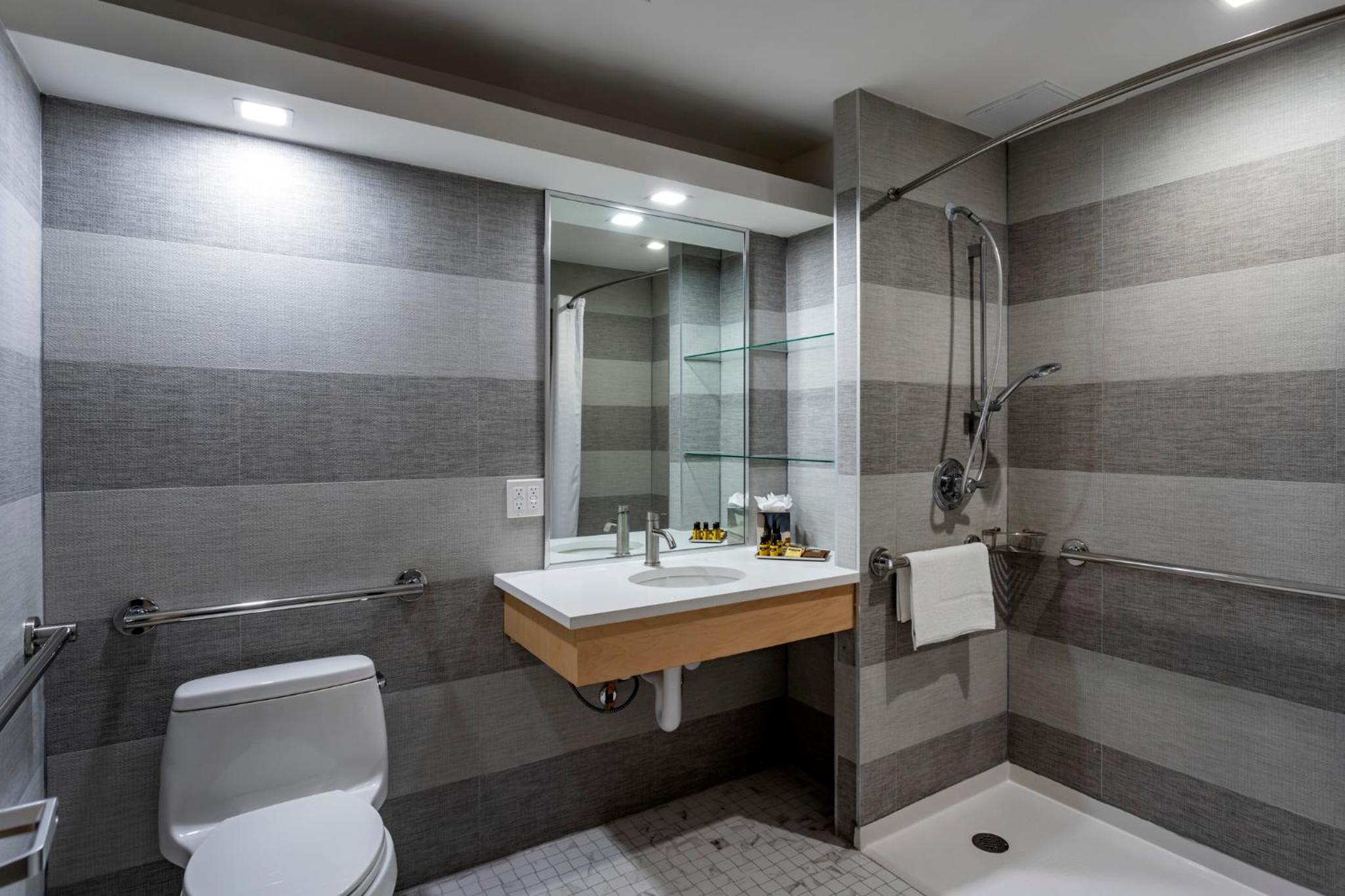 Queen Room with Mobility Accessible Roll-In Shower