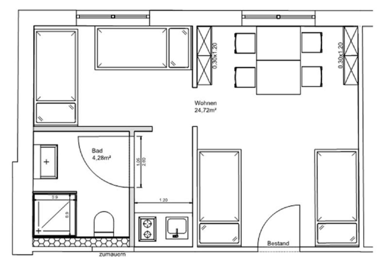 Apartment with Shower