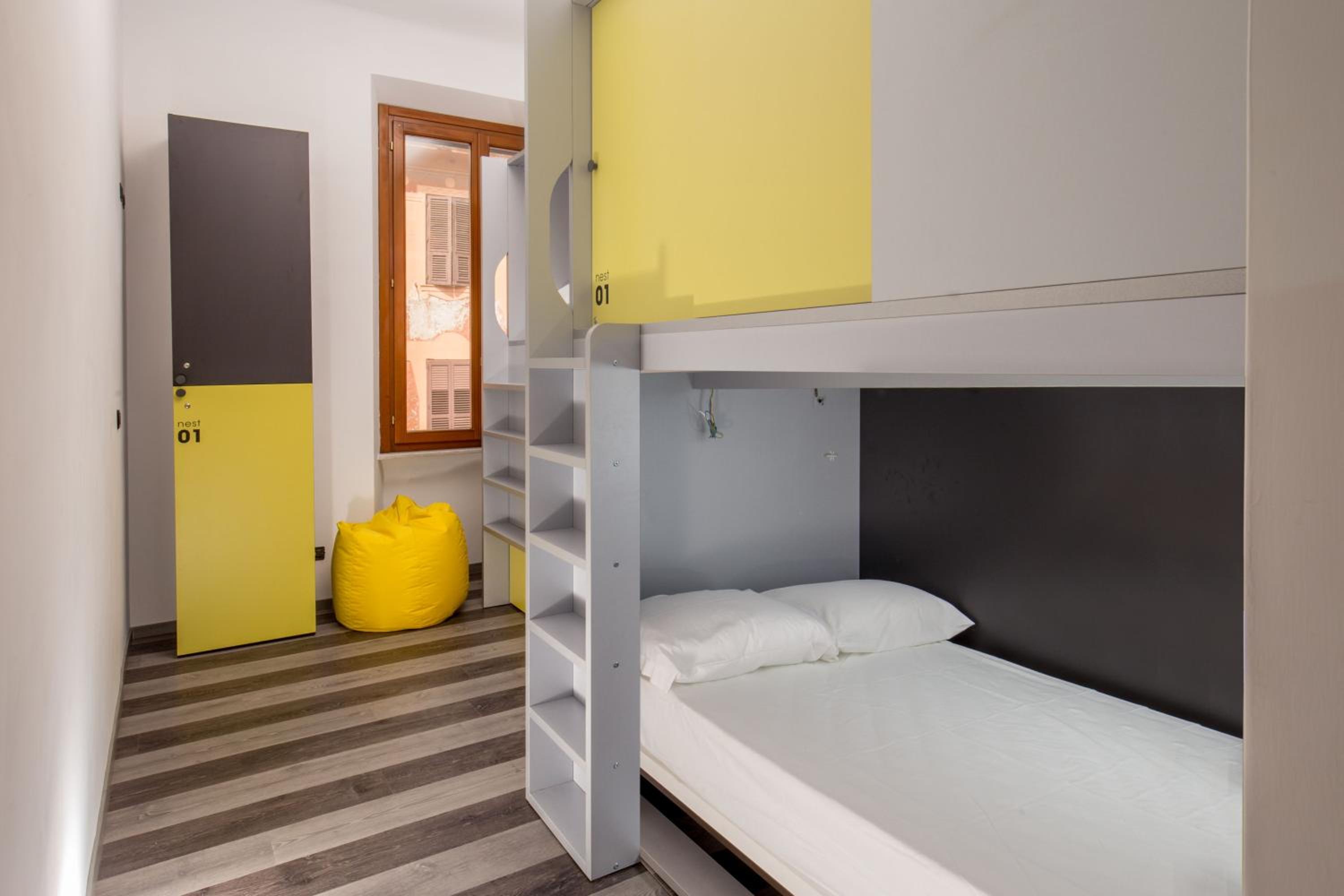 Double Bed with Screen in 4-Bed Mixed Dormitory Room