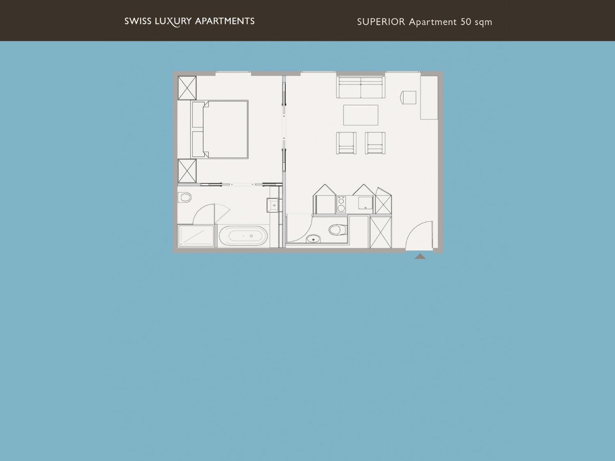 Superior One-Bedroom Apartment - Air-conditioned -  50 sqm