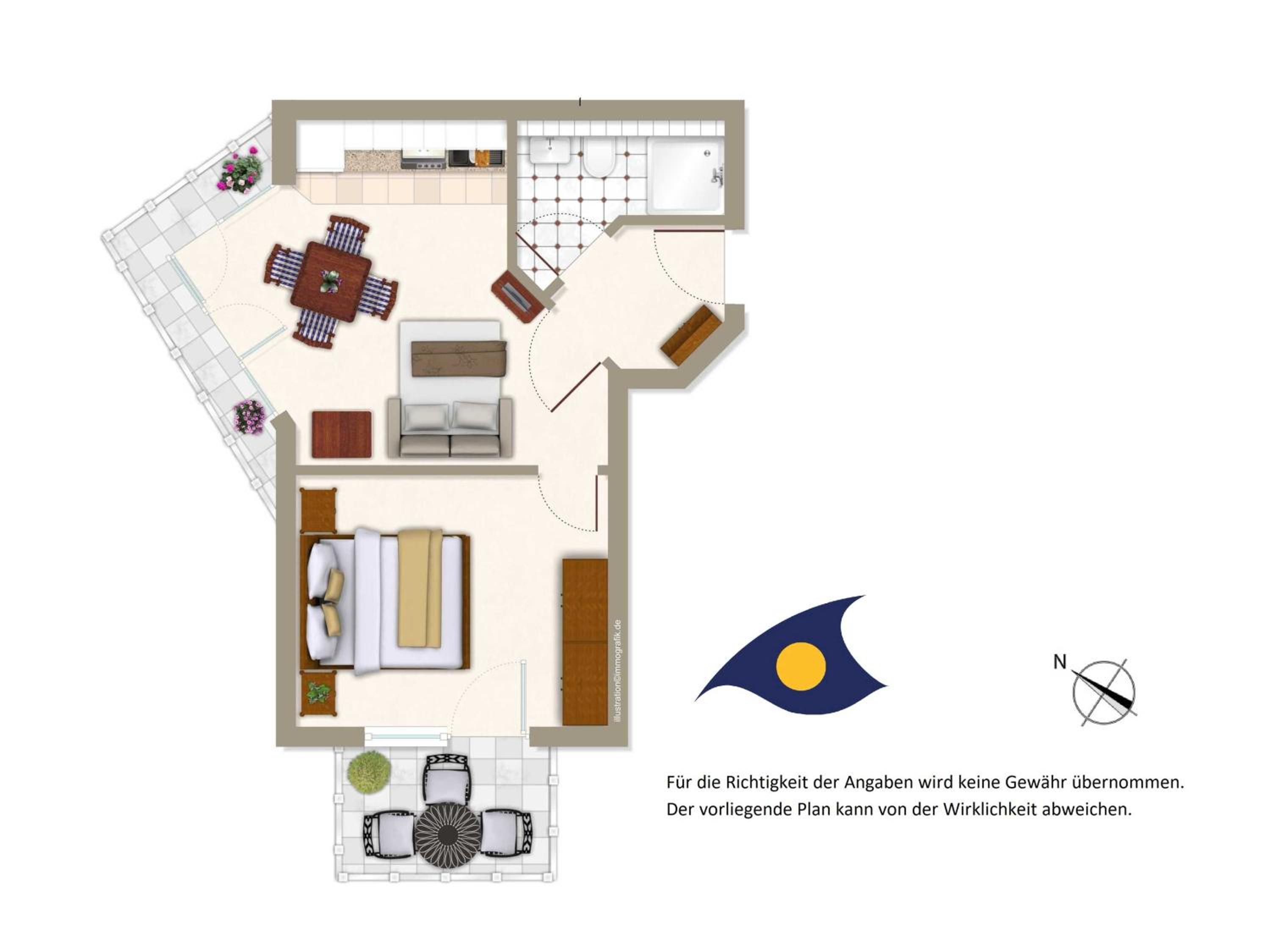 One-Bedroom Apartment with Balcony photo 2