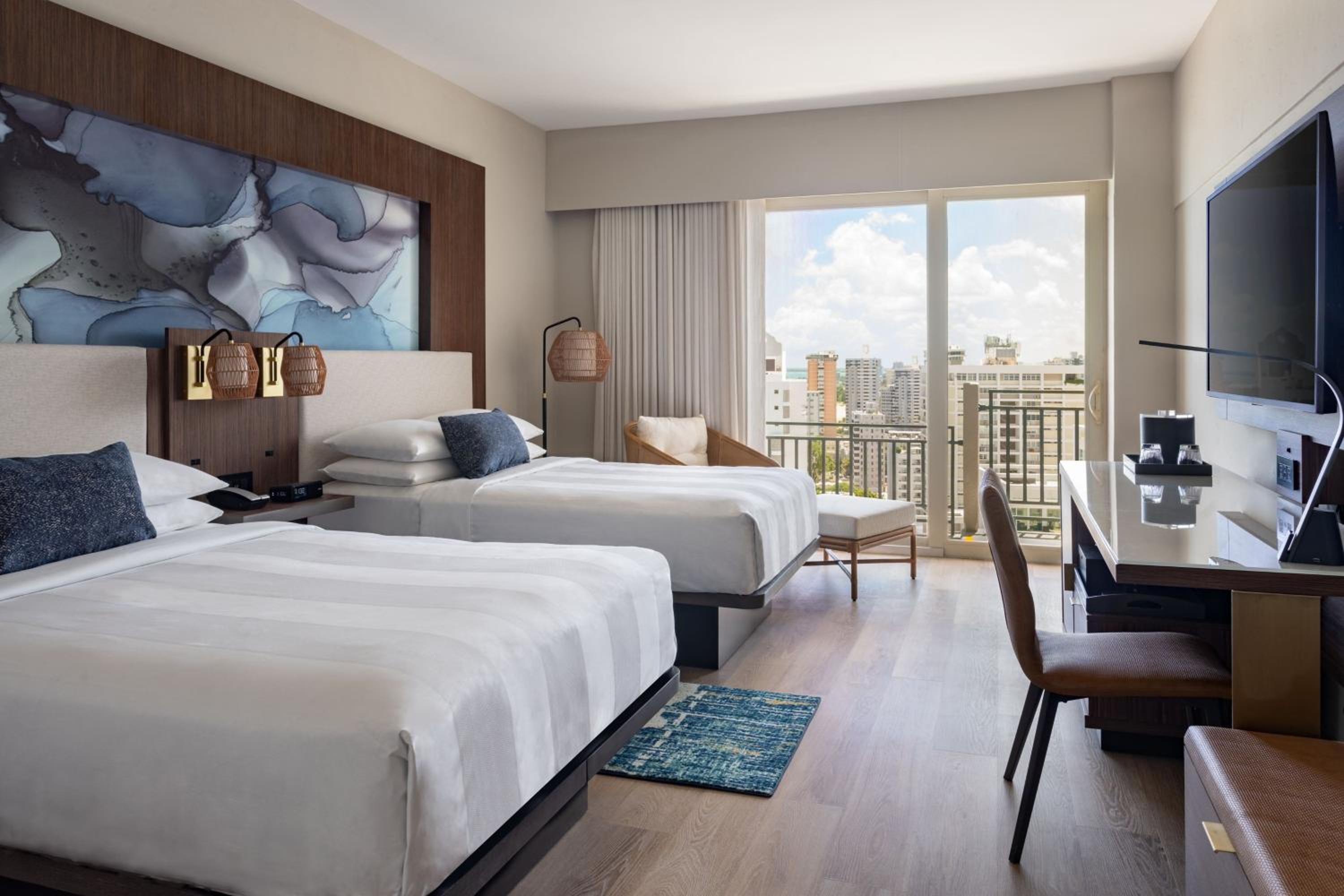 City View Room with Two Double Beds, Balcony, Tower - Photo 1