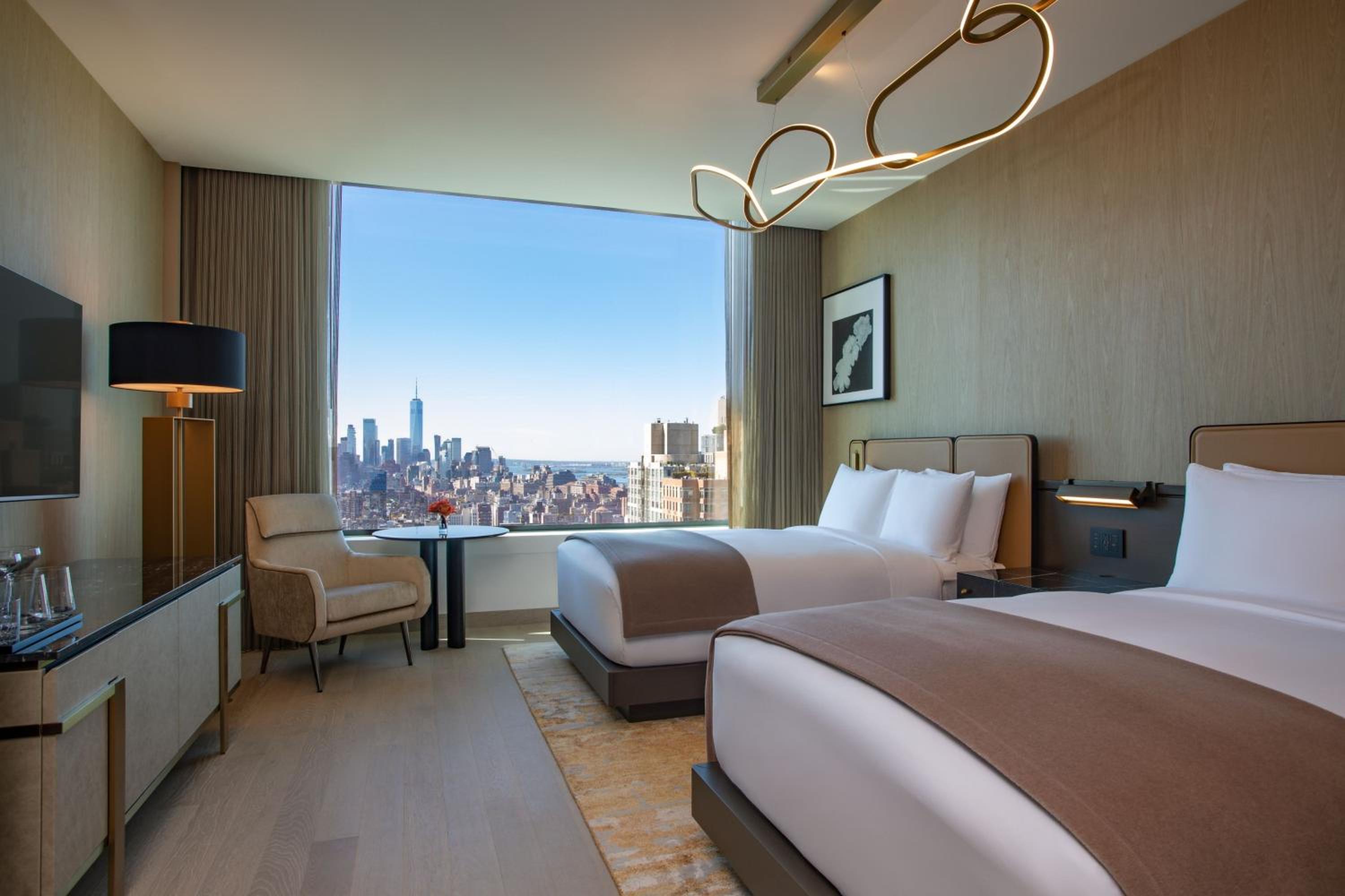 Skyline Double Room with Two Double Beds - Hearing Accessible/High Floor