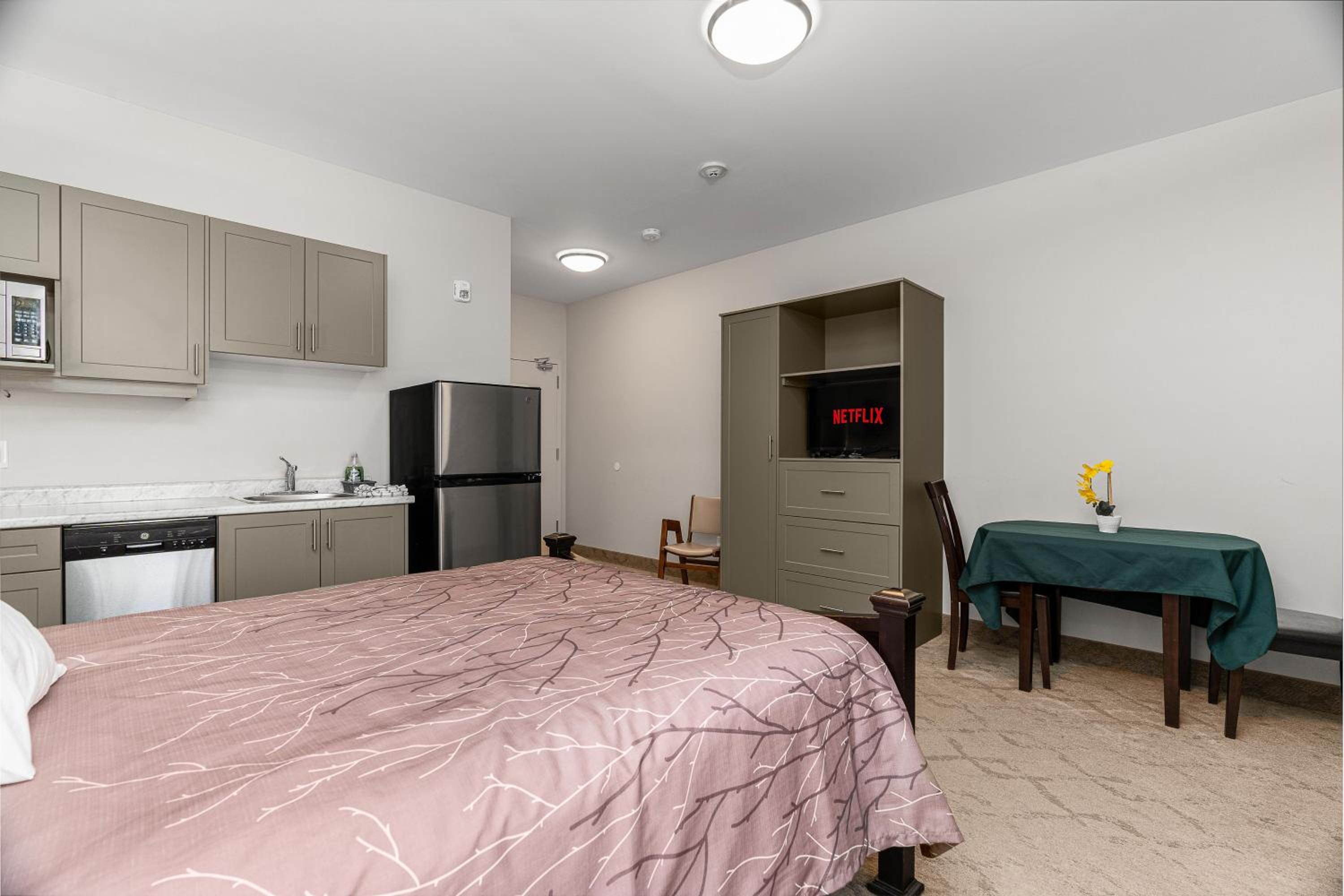 Queen Bed with Full Bath and Kitchenette