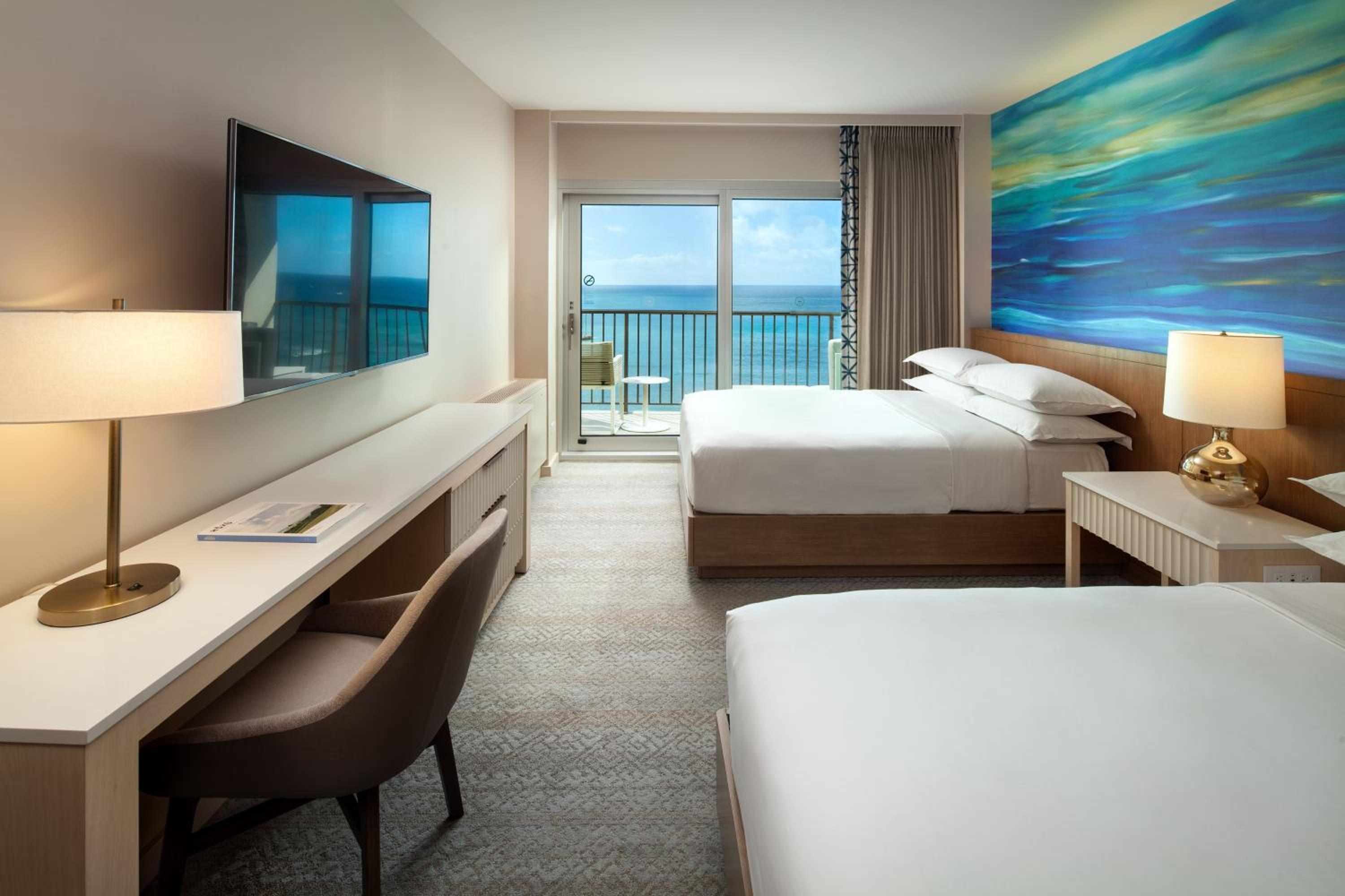 *Recém-renovado* Oceanfront Doubles, Quarto de hóspedes, 2 camas de casal, à beira-mar