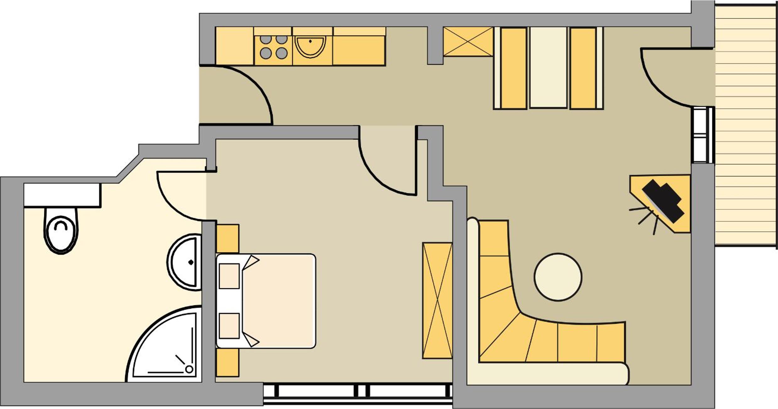 One-Bedroom Apartment with Balcony photo 2