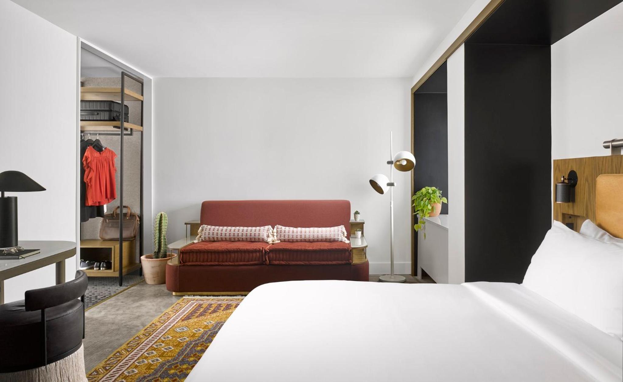 Experience modern comfort in our stylish hotel room.