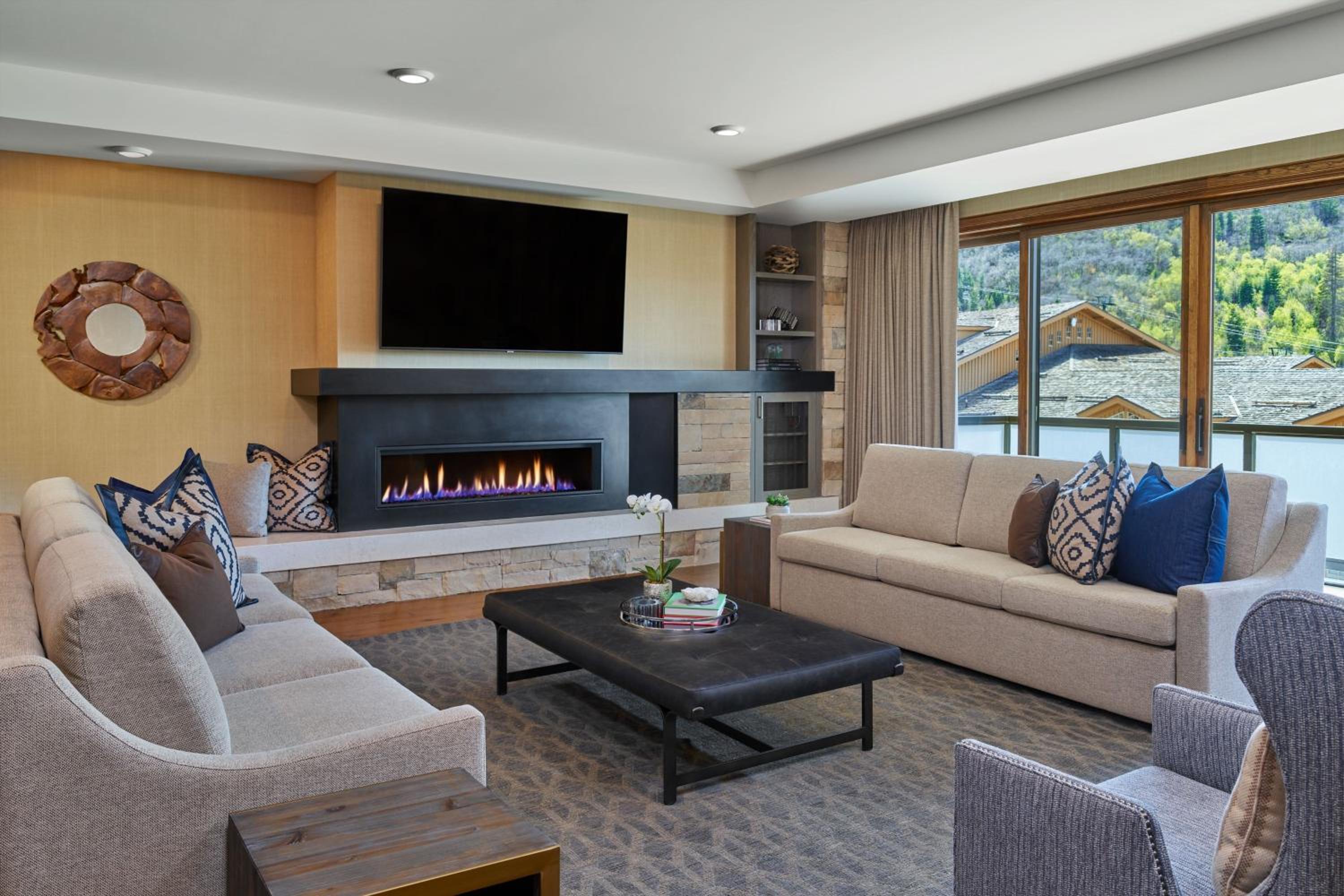 Two-Bedroom Residence with Balcony and Fireplace