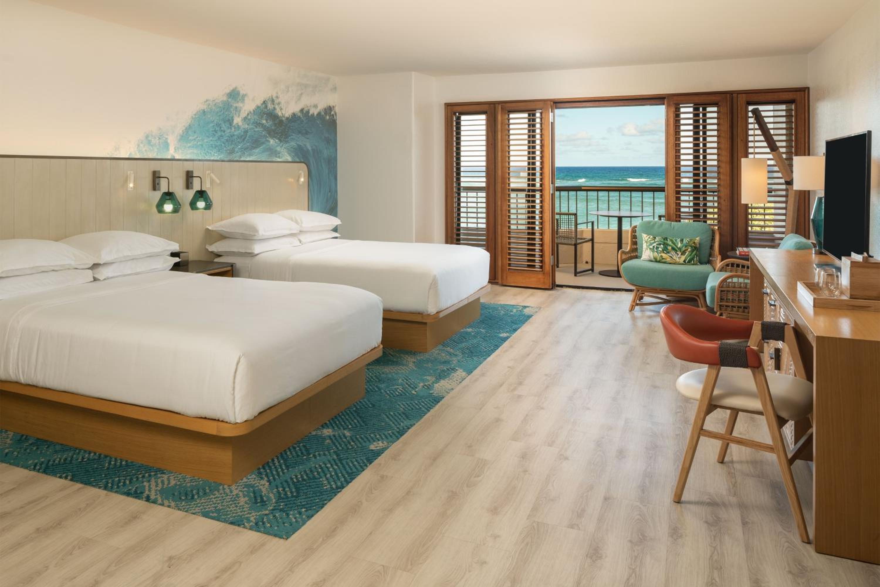 Deluxe Oceanfront Queen Room with Two Queen Beds
