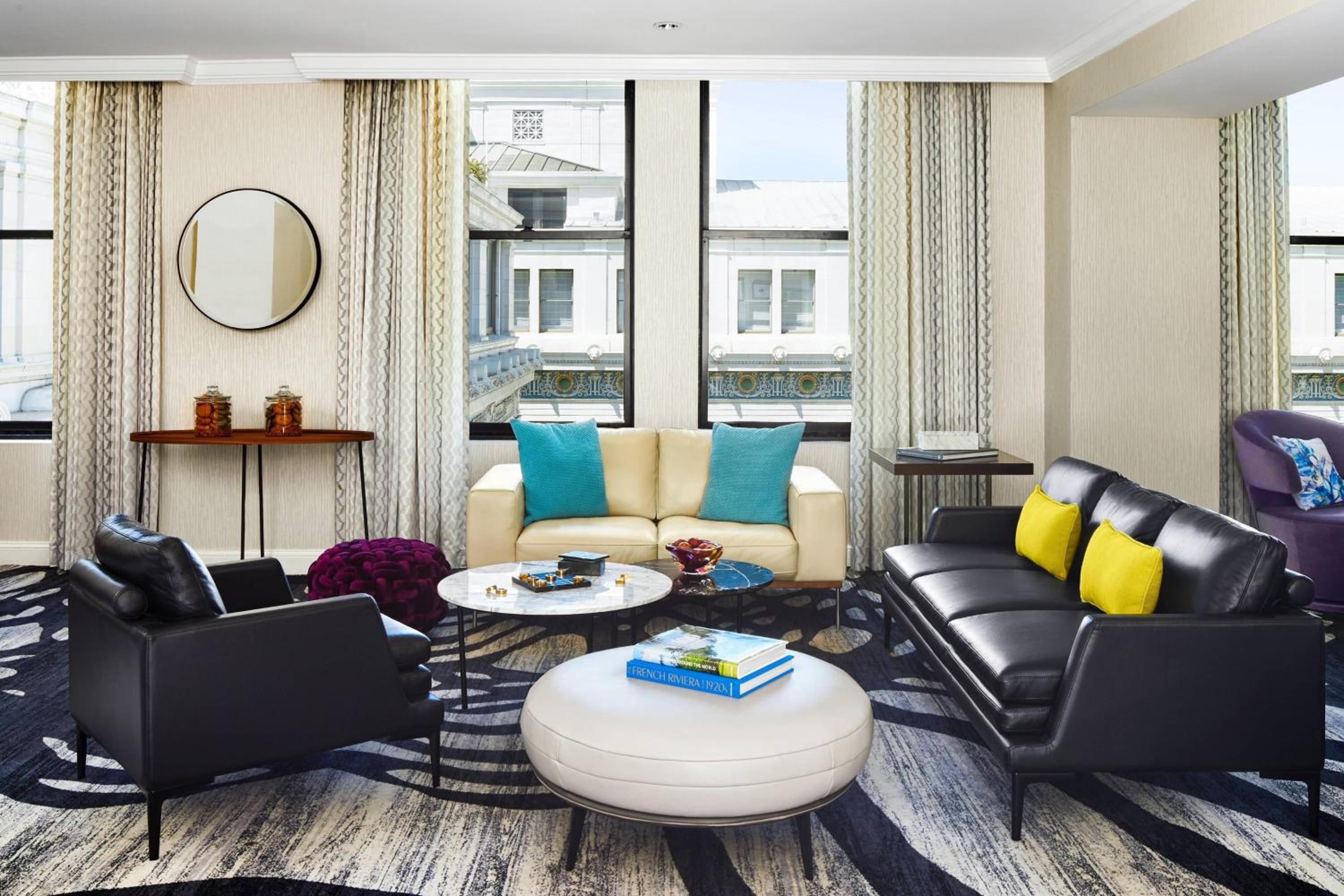 living room with two couches and a coffee table
