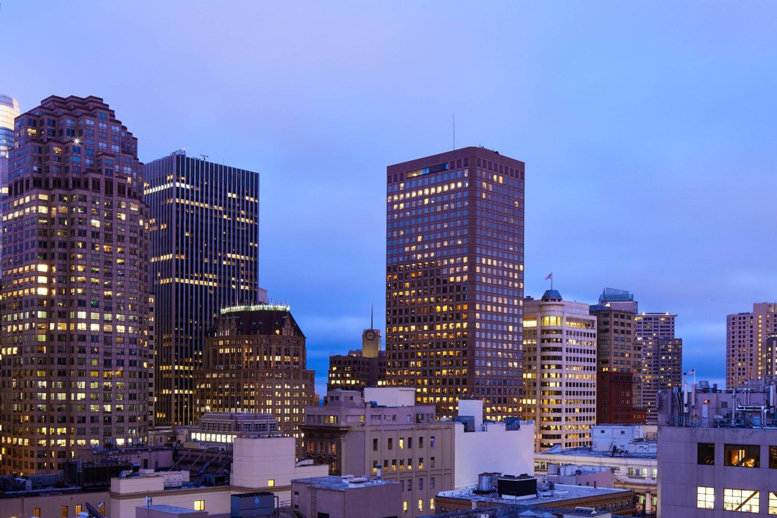 view of the city from the top of a building