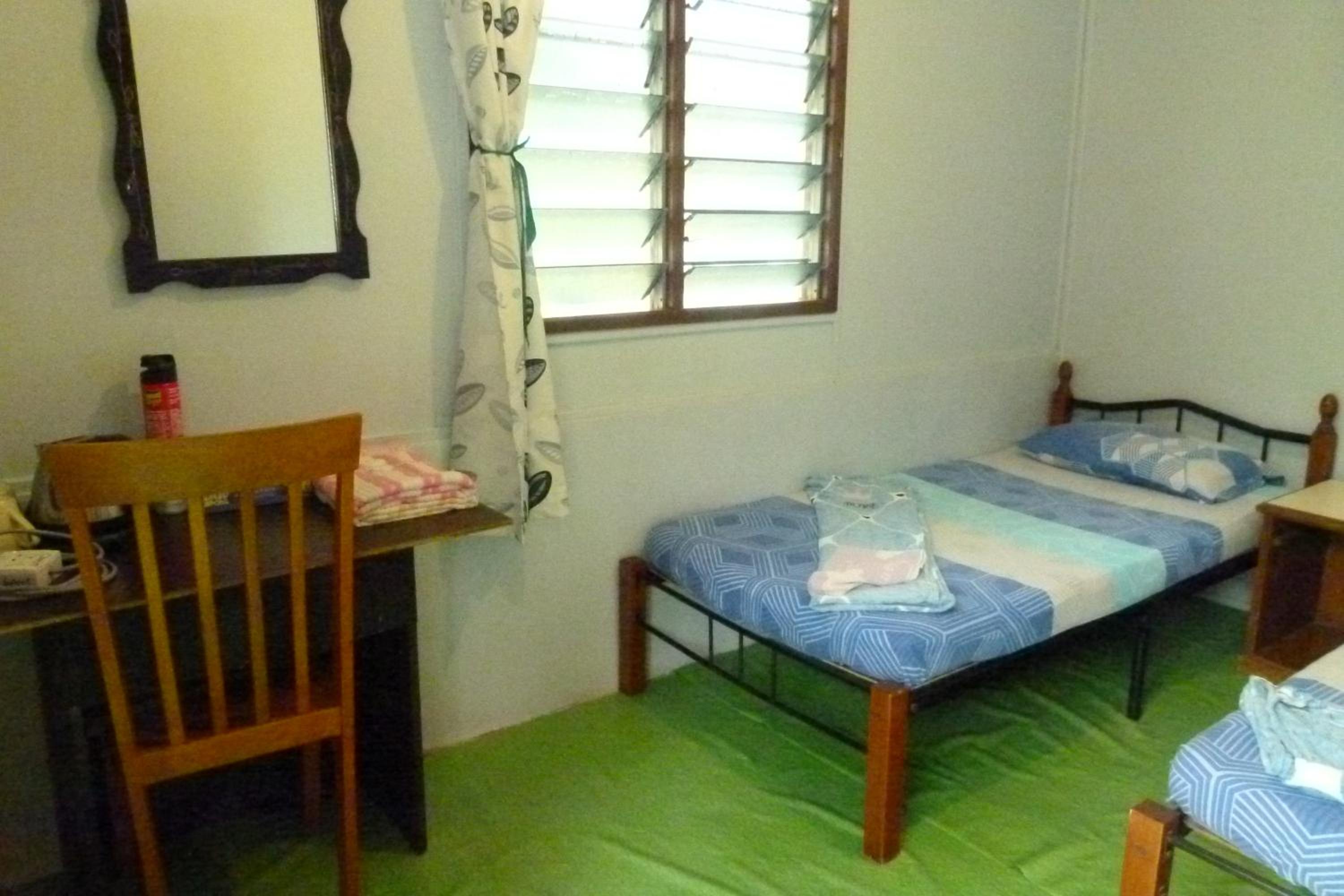 Basic Fan Twin Bed Room With Shared Toilet And Shower Room