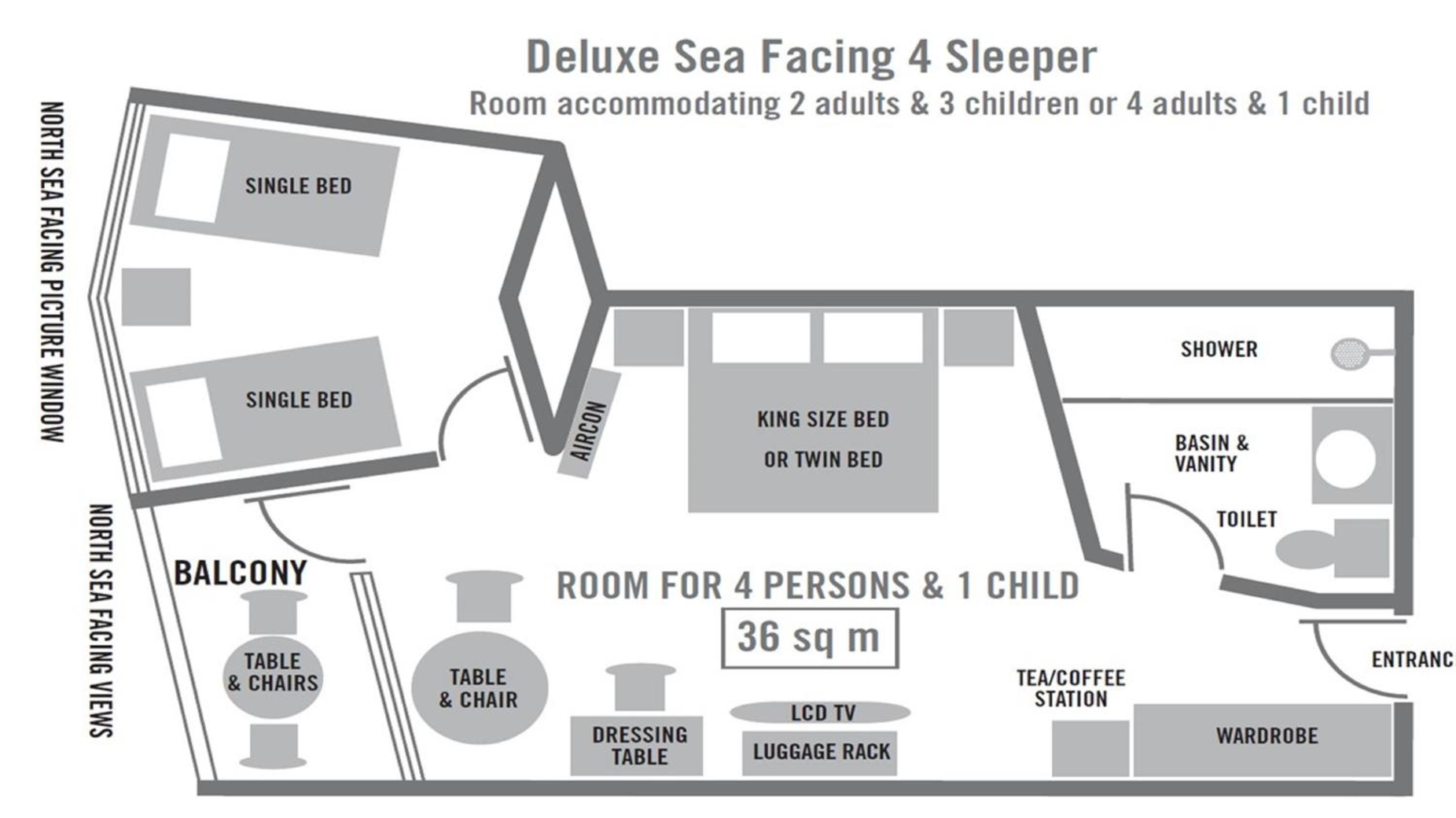 Deluxe Quadruple Room - Front Sea Facing thumbnail 5