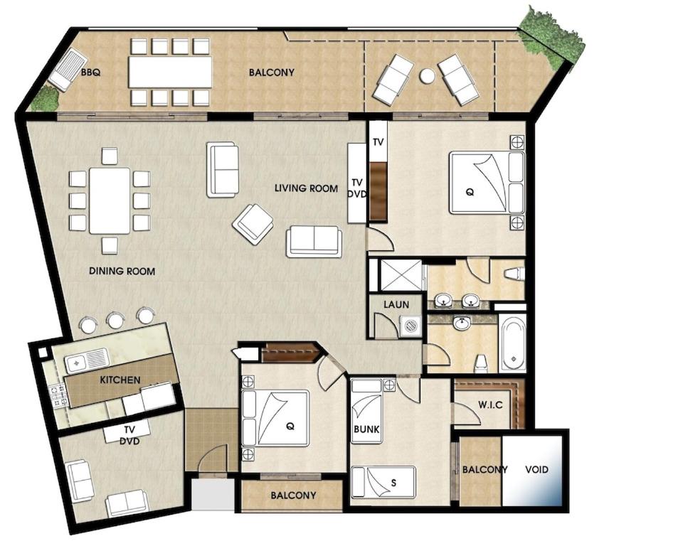 Three-Bedroom Apartment photo 2
