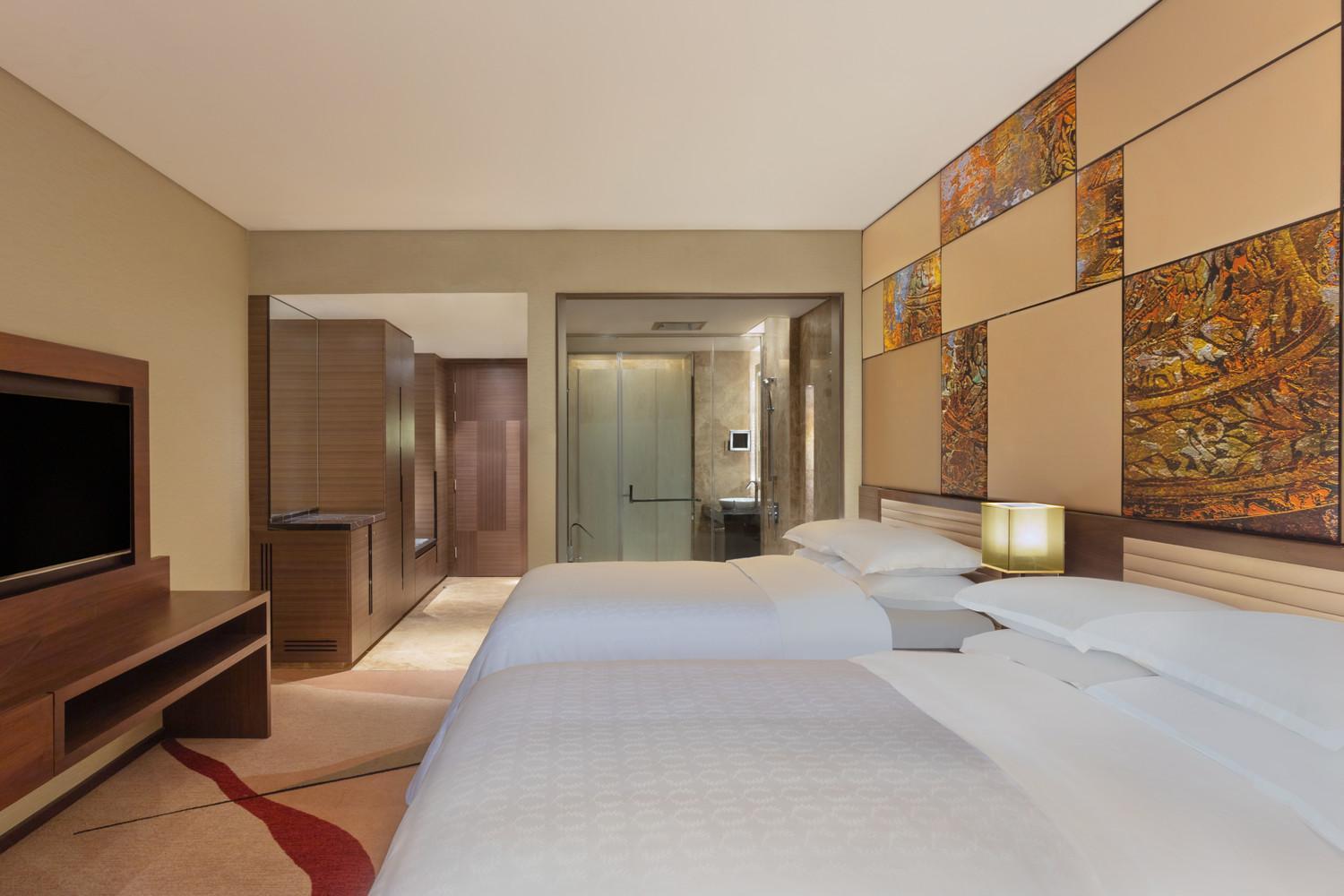 Twin Bed with Pool view