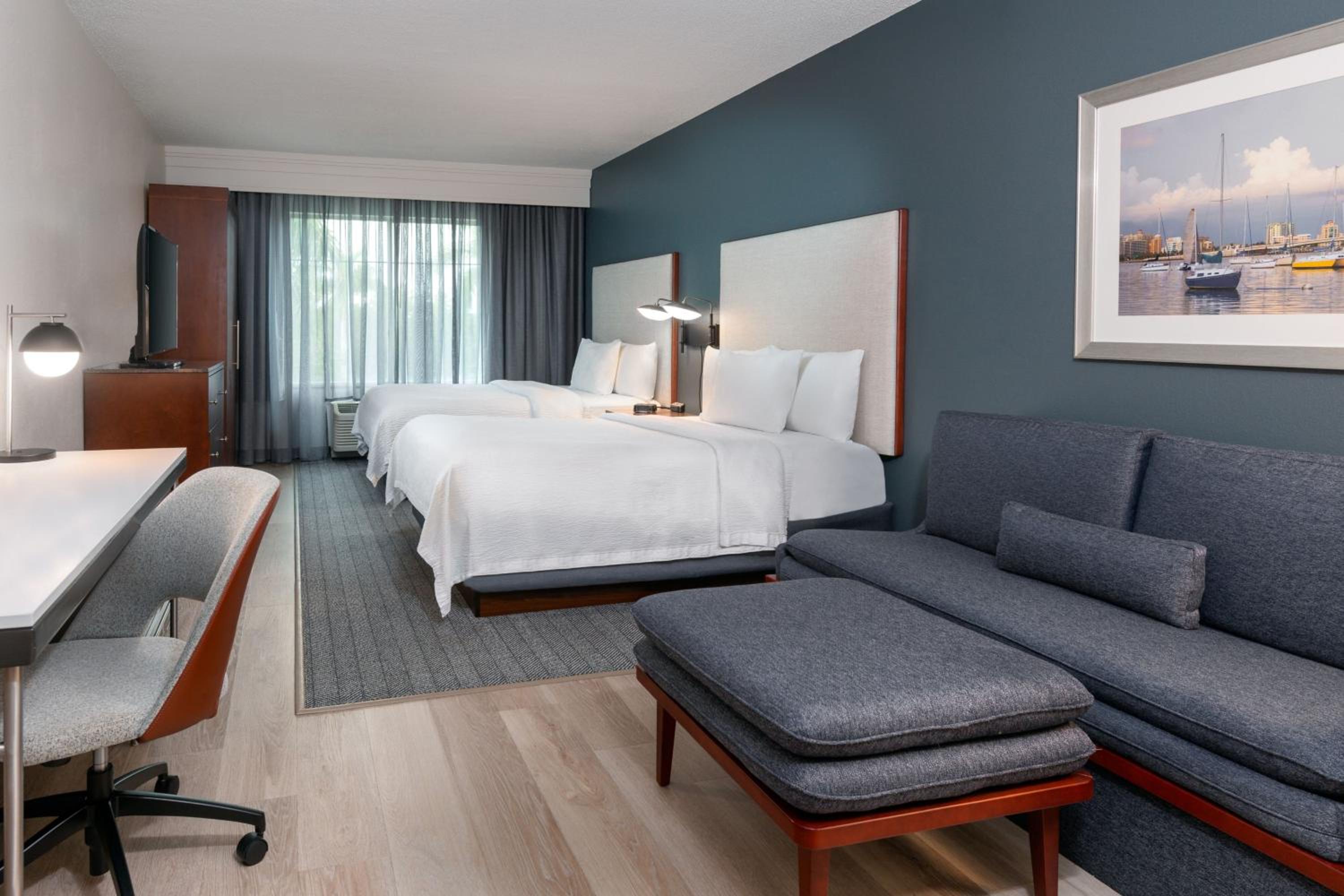 Queen Room with Two Queen Beds with Sofa Bed at Courtyard by Marriott Sarasota at University Town Center in Sarasota