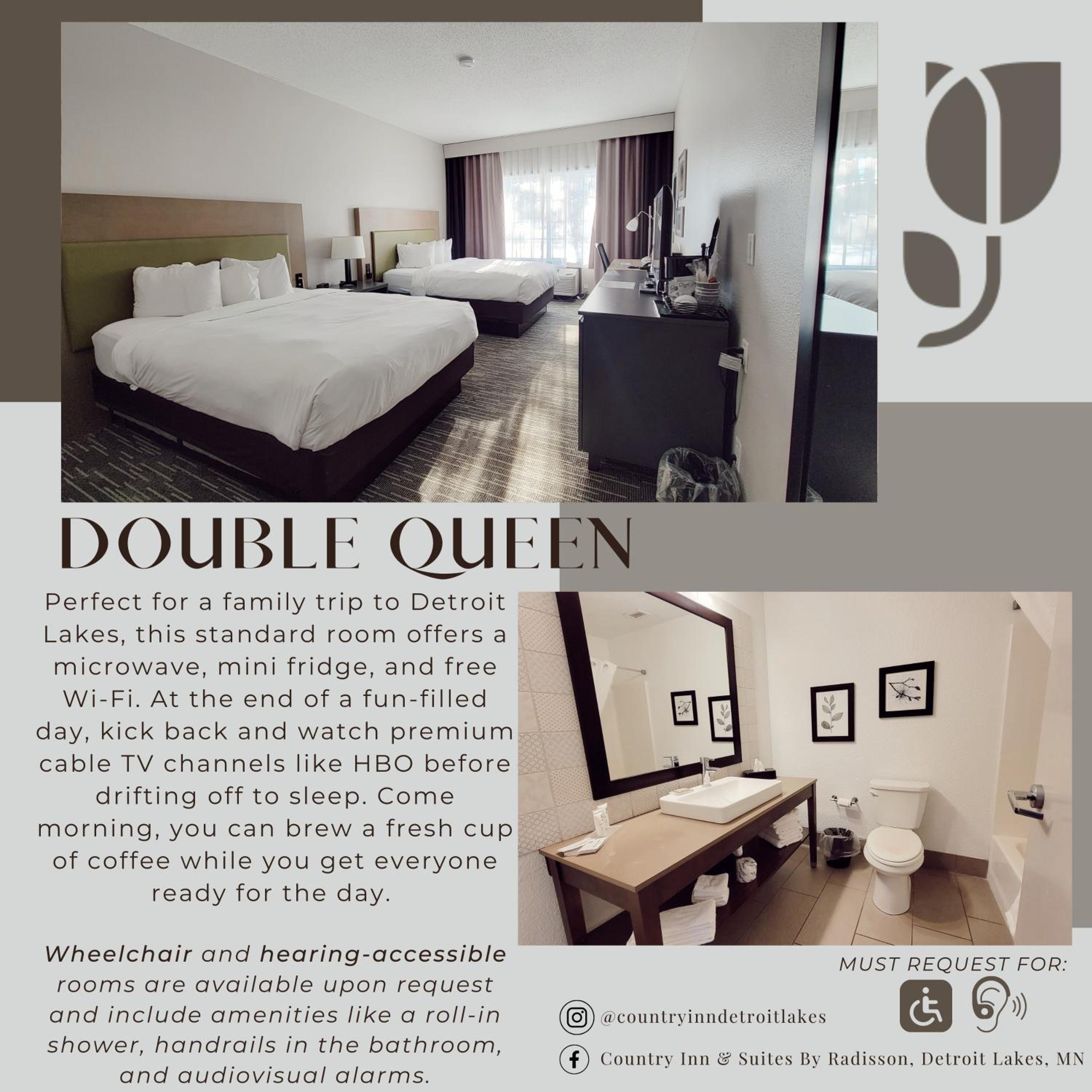 Queen Room with Two Queen Beds - Disability Access/Non-Smoking