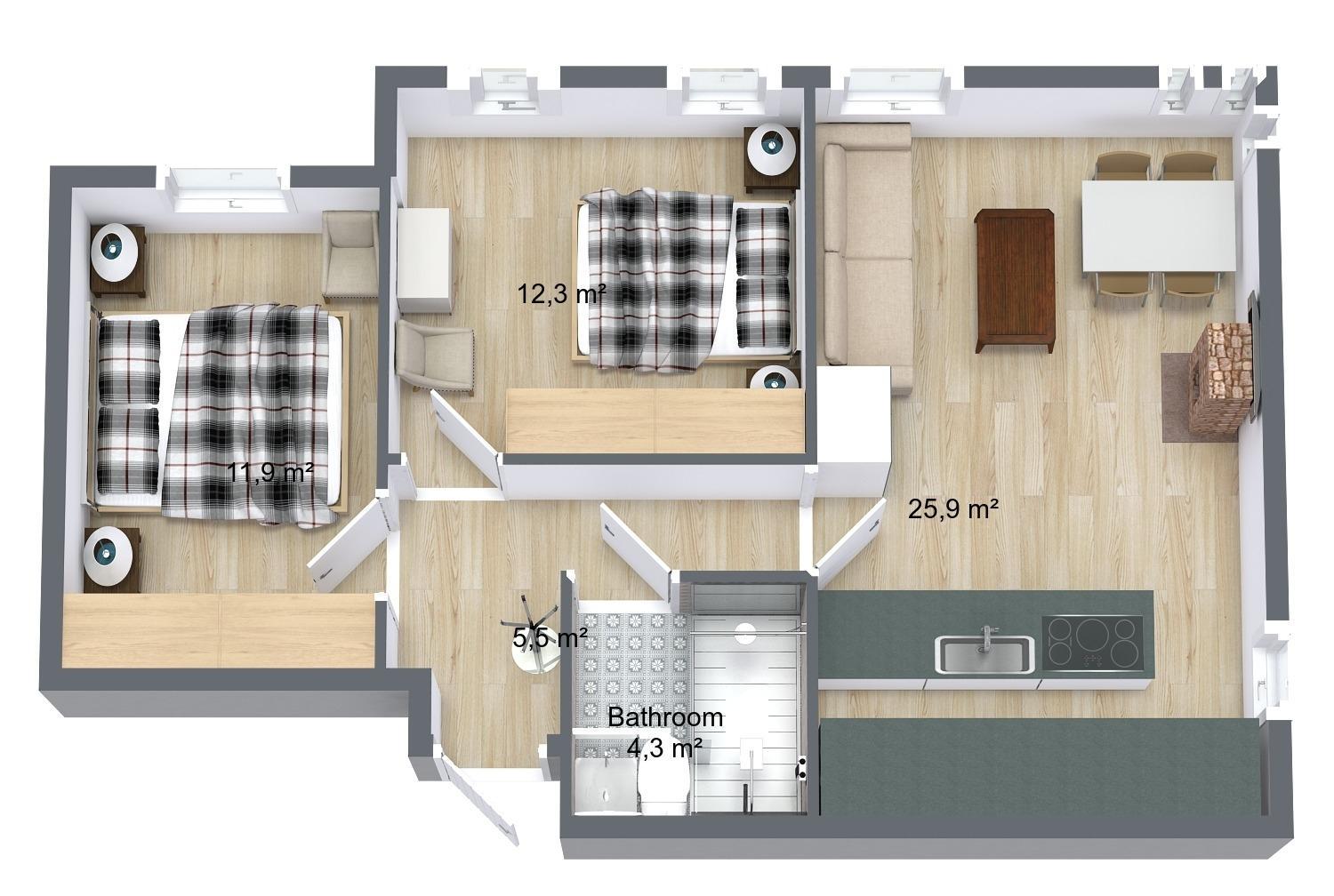 Two-Bedroom Apartment with City View photo 1