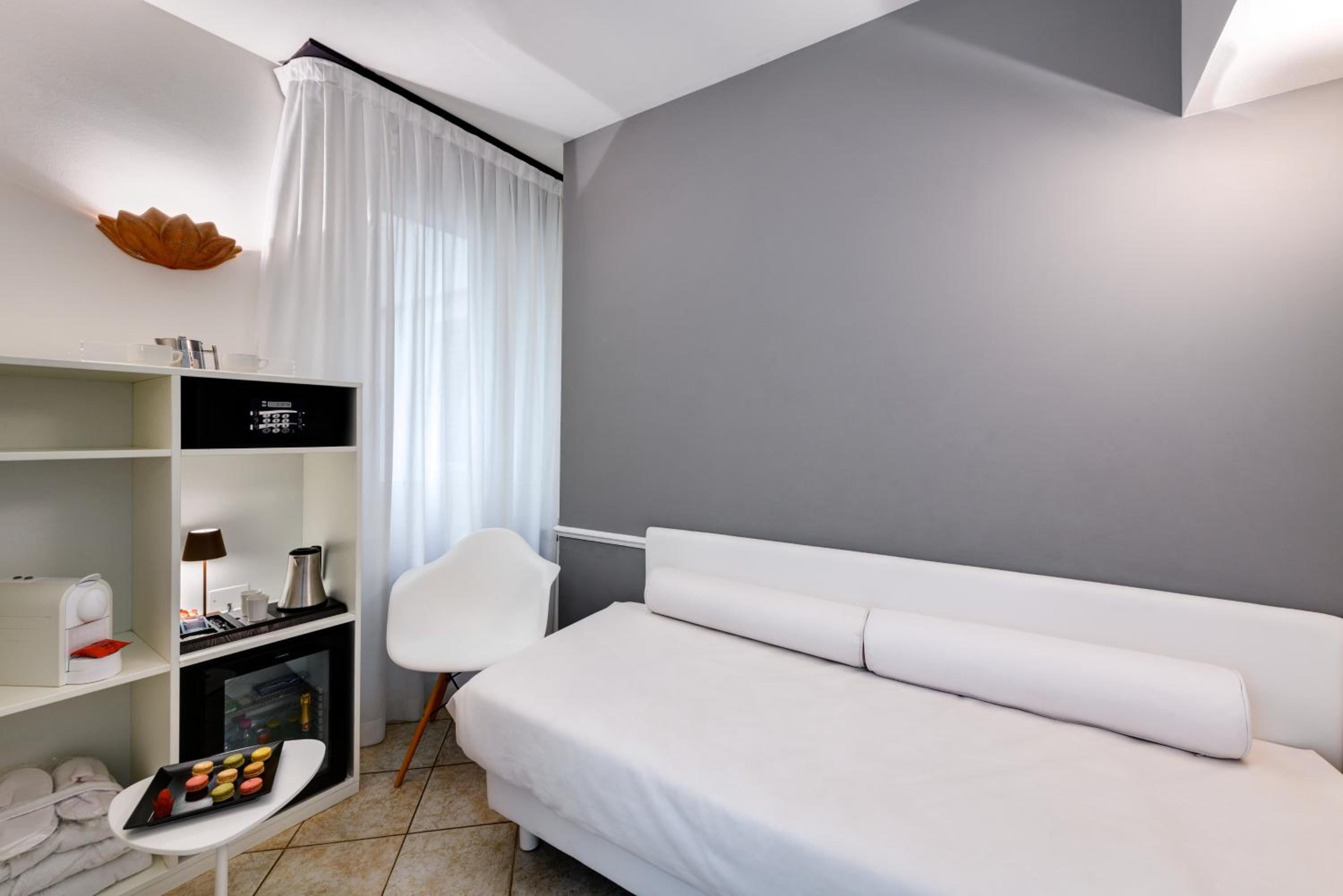 Relax in a modern, cozy retreat.