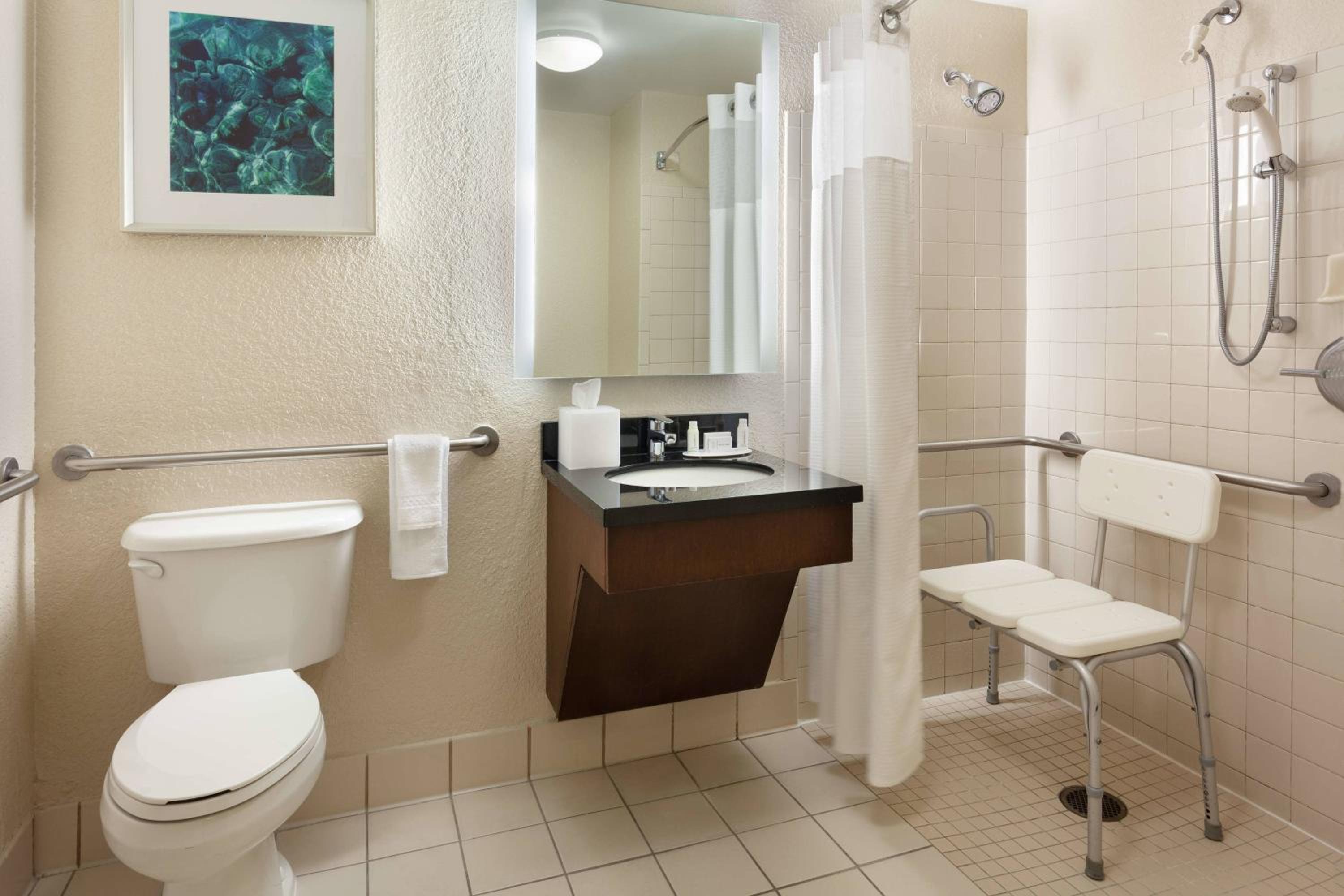 Double Room with Two Double Beds and Roll-n Shower - Mobility and Hearing Accessible
