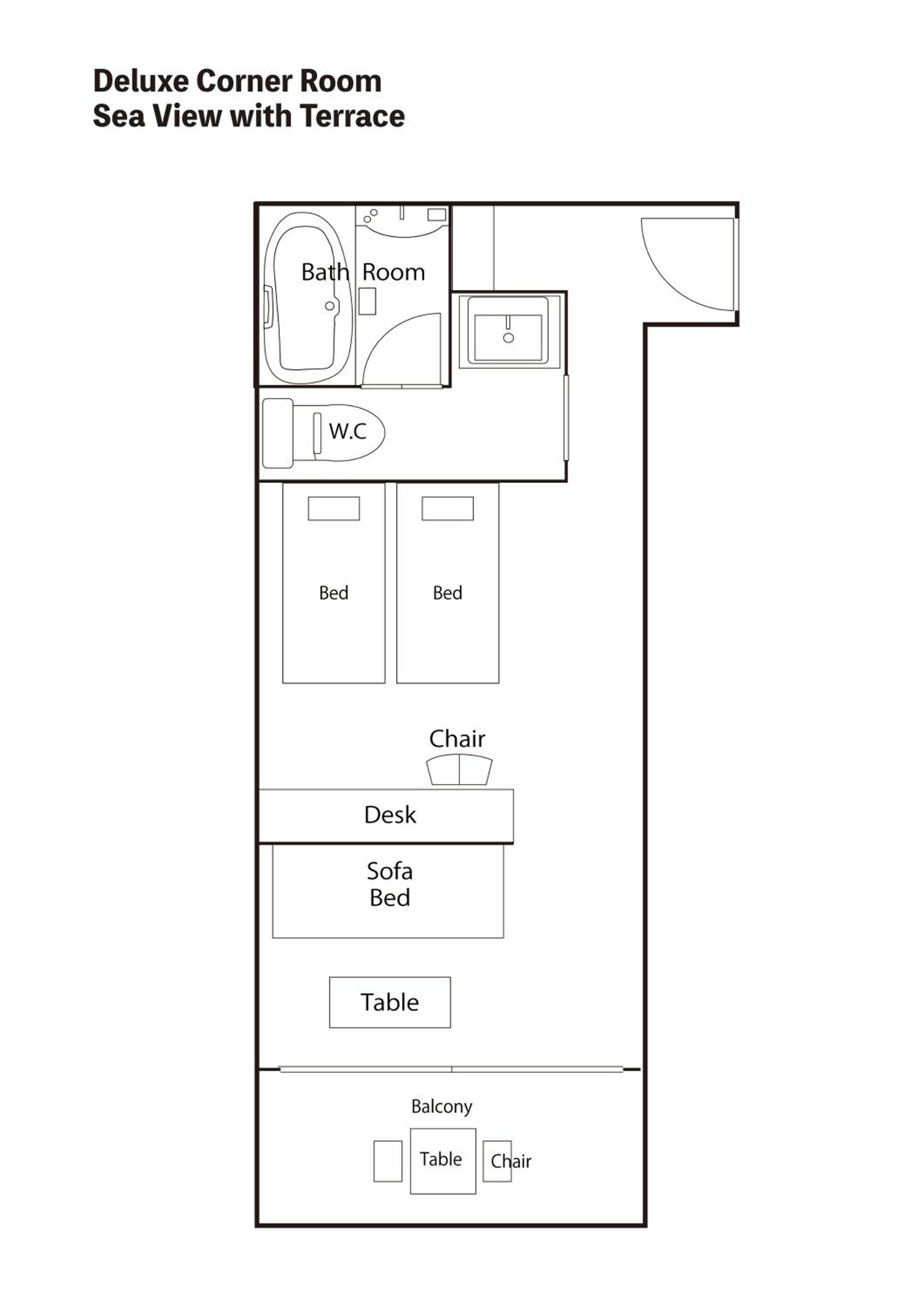 Deluxe Twin Room with Terrace and Sea View - Photo 13