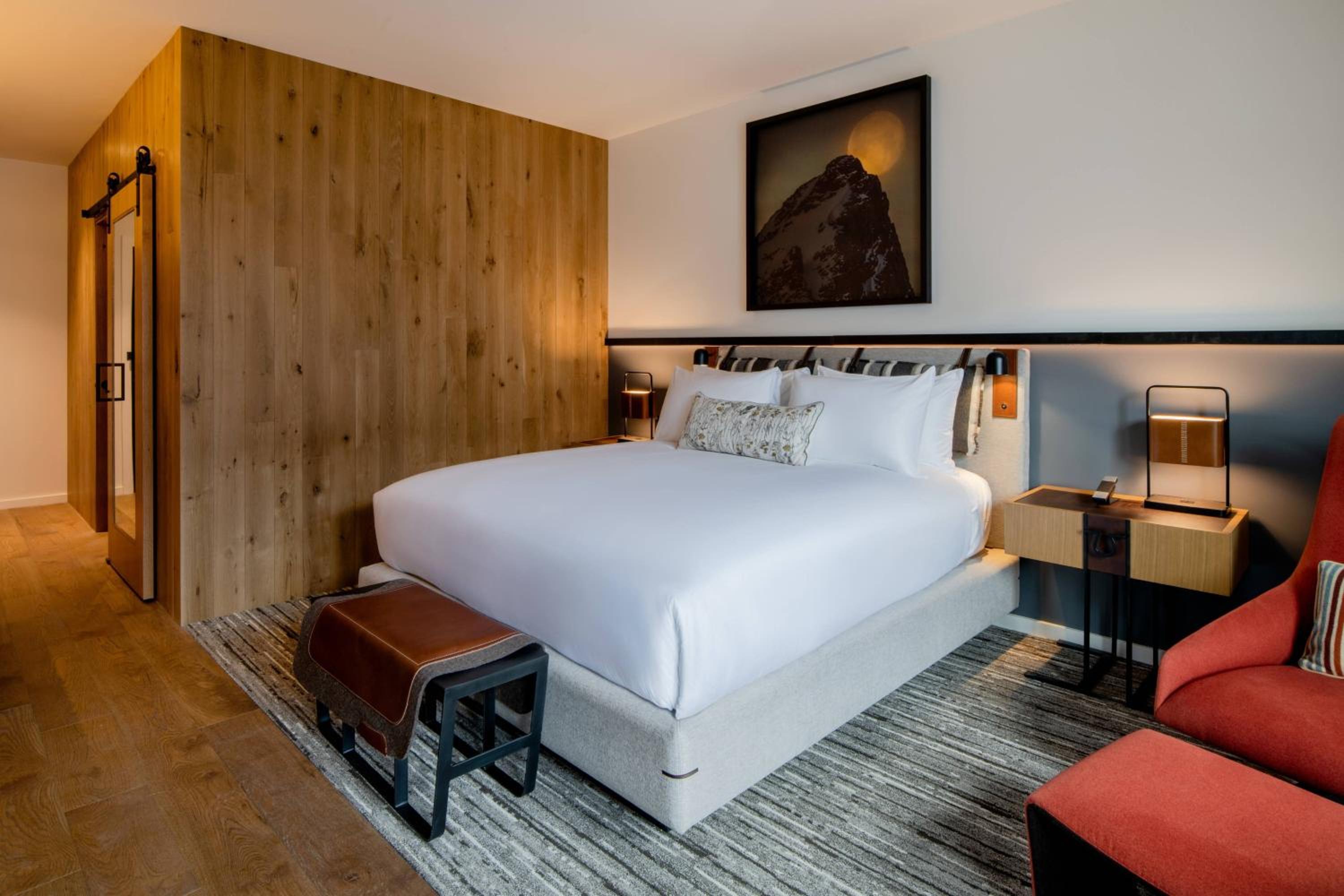 King Guestroom with Guest room with 1 King, Fireplace at The Cloudveil, Autograph Collection in Jackson
